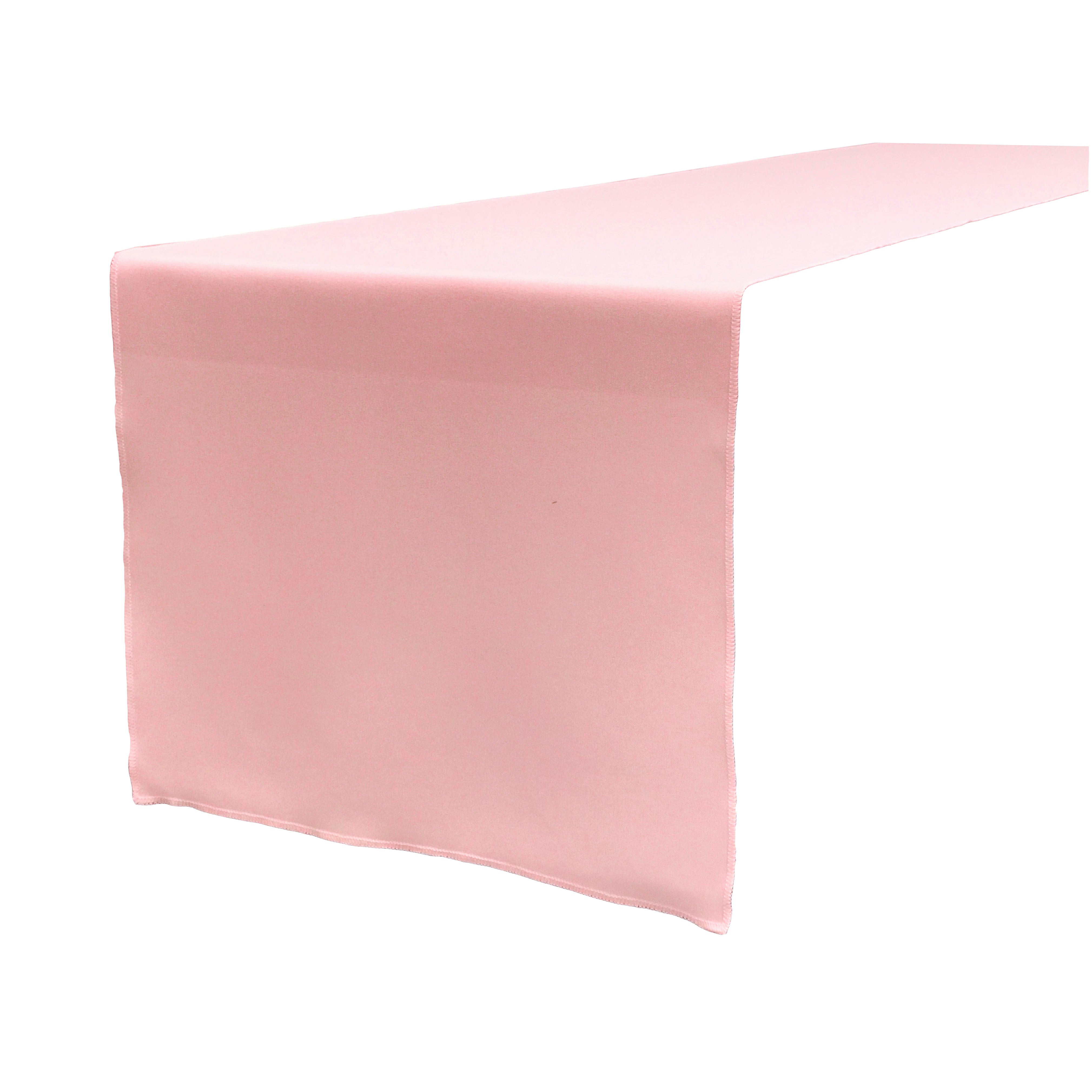 La Linen Polyester Poplin Table Runner 14  By 108-Inch, Light Pink