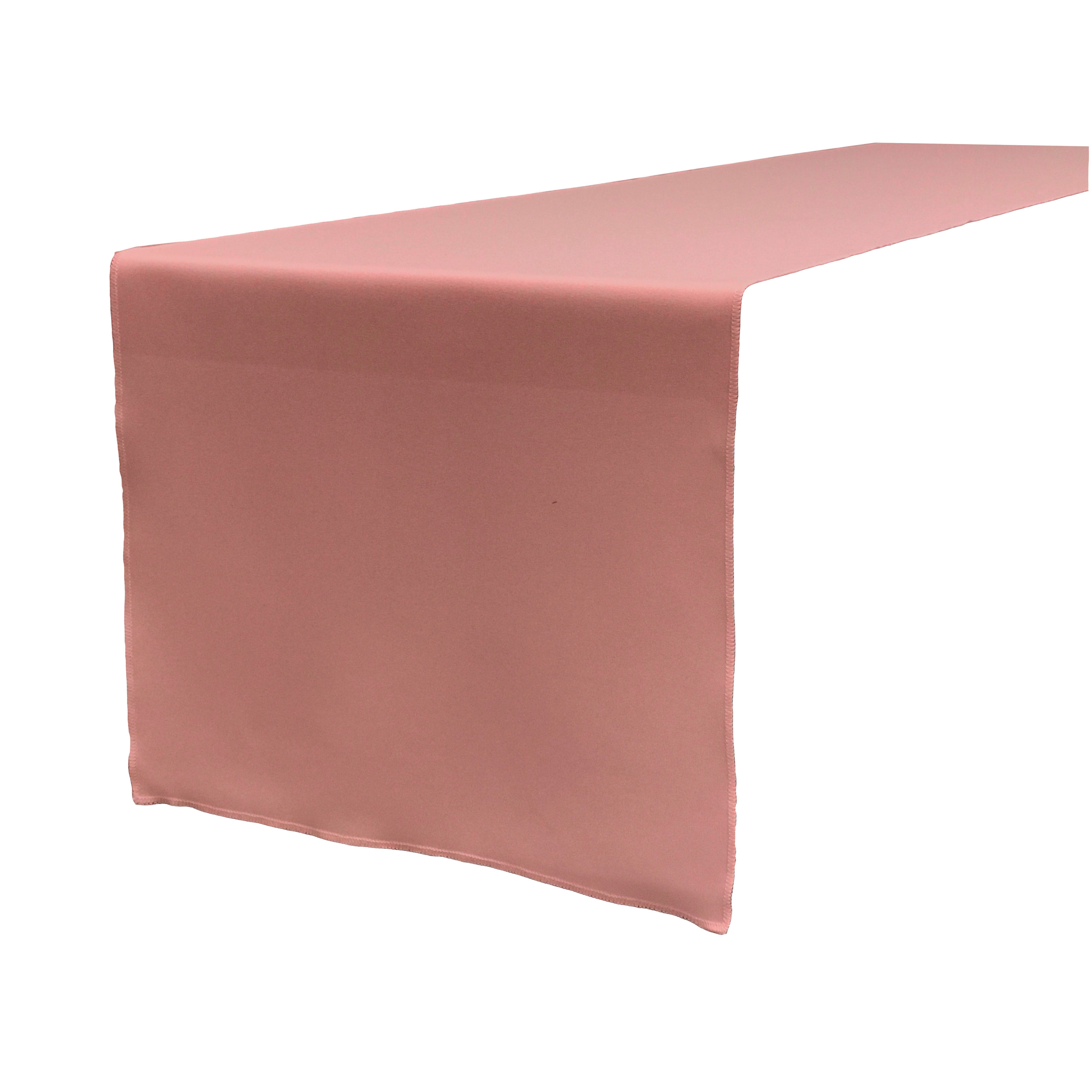La Linen Polyester Poplin Table Runner 14  By 108-Inch, Dusty Rose