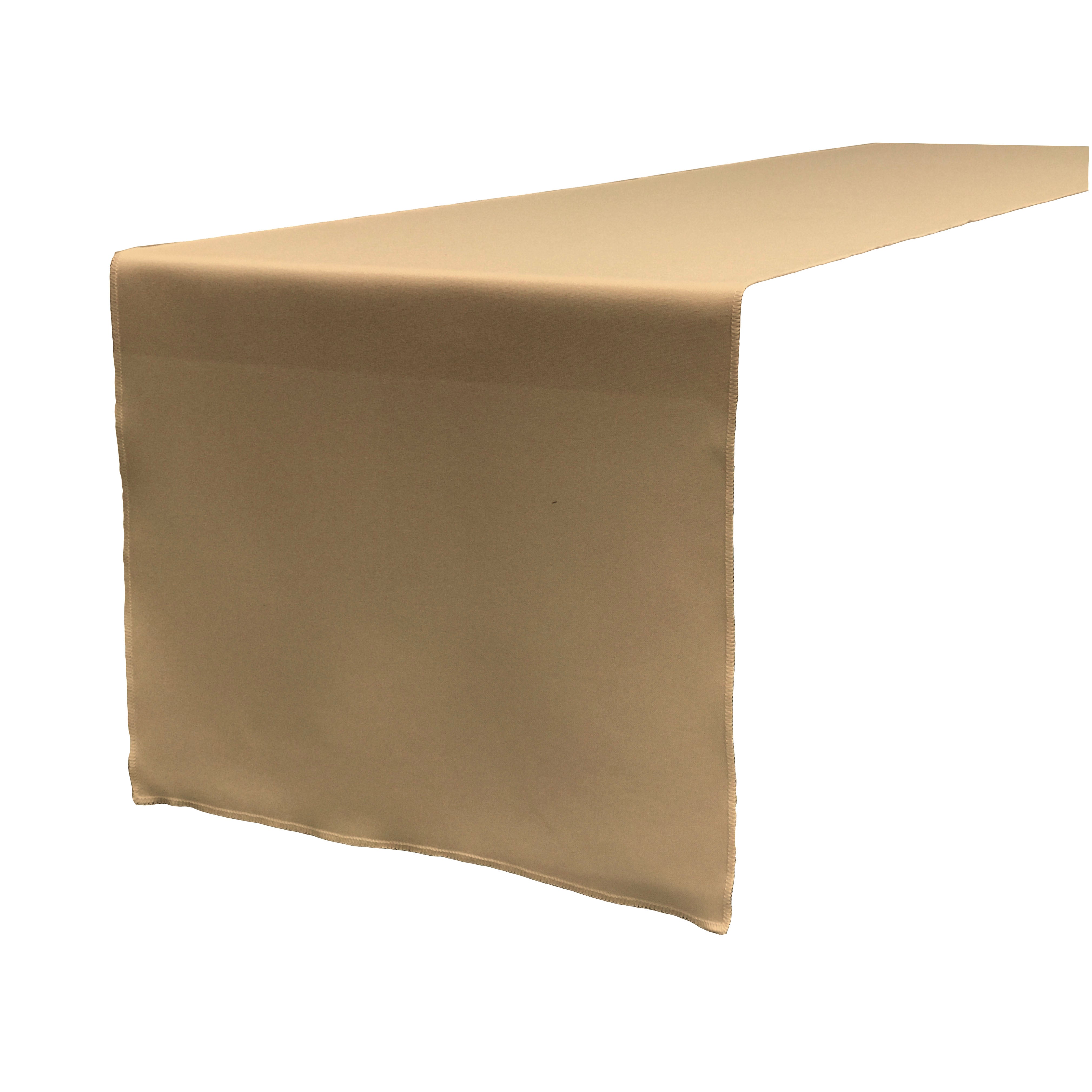 La Linen Polyester Poplin Table Runner 14  By 108-Inch, Taupe