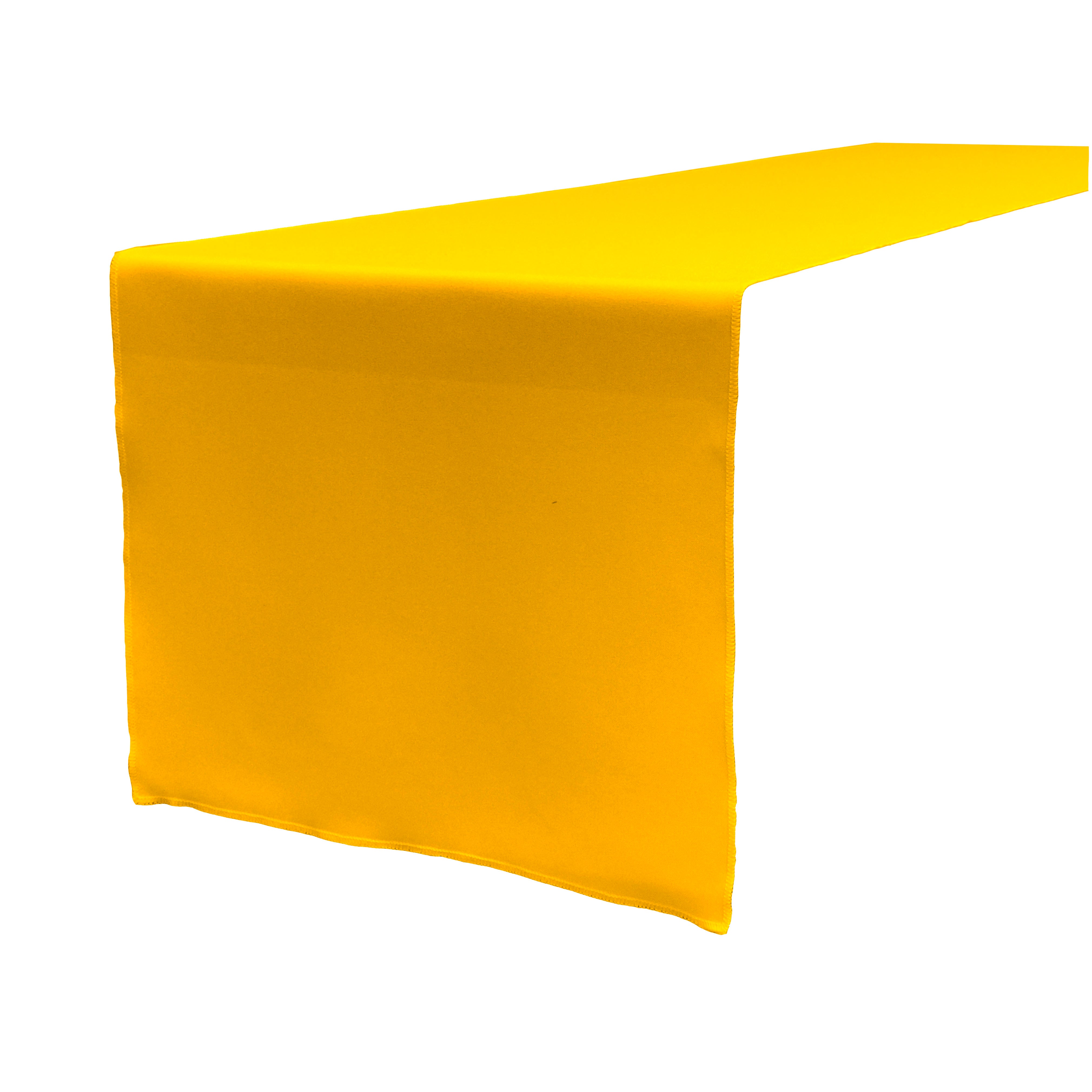 La Linen Polyester Poplin Table Runner 14  By 108-Inch, Dark Yellow