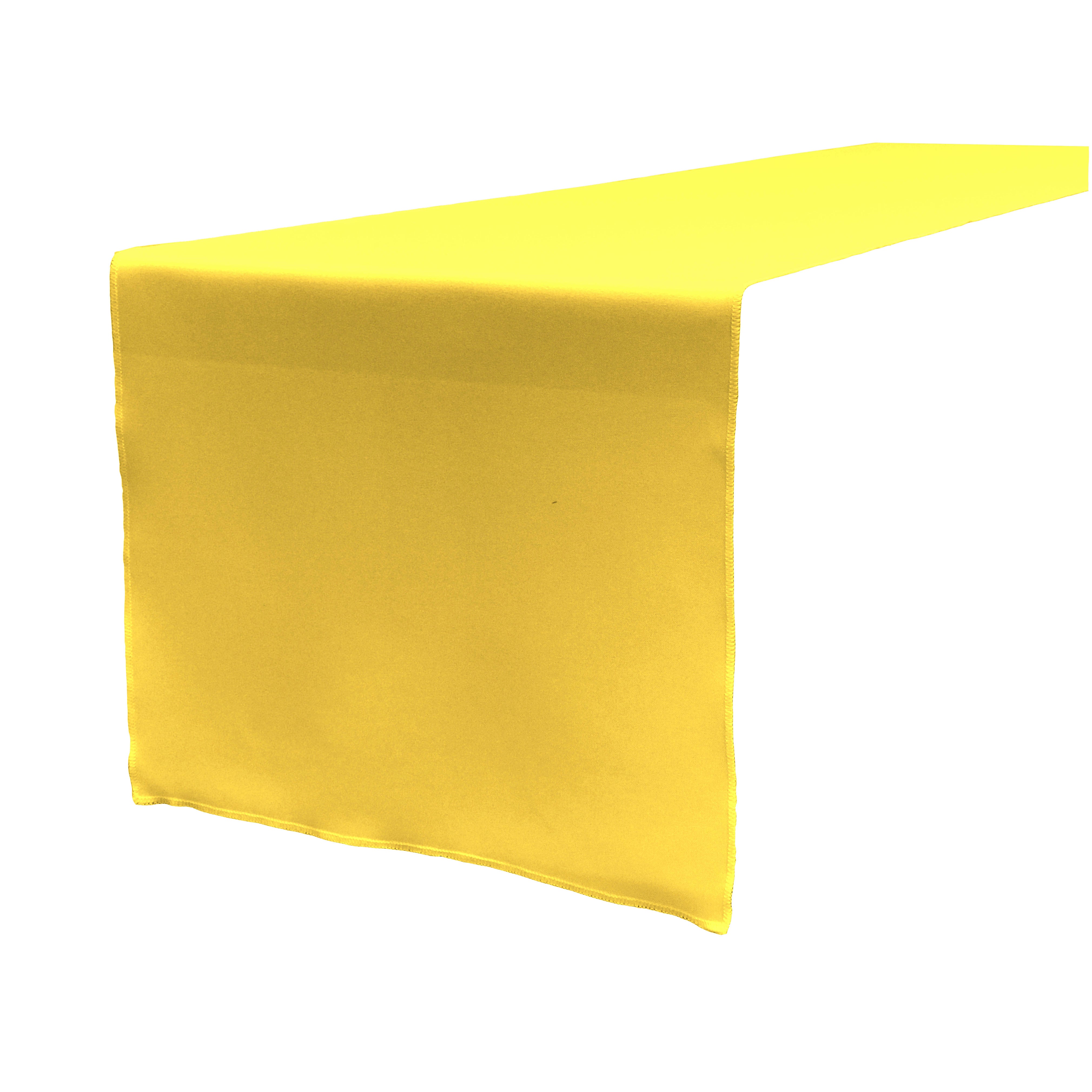 La Linen Polyester Poplin Table Runner 14  By 108-Inch, Light Yellow