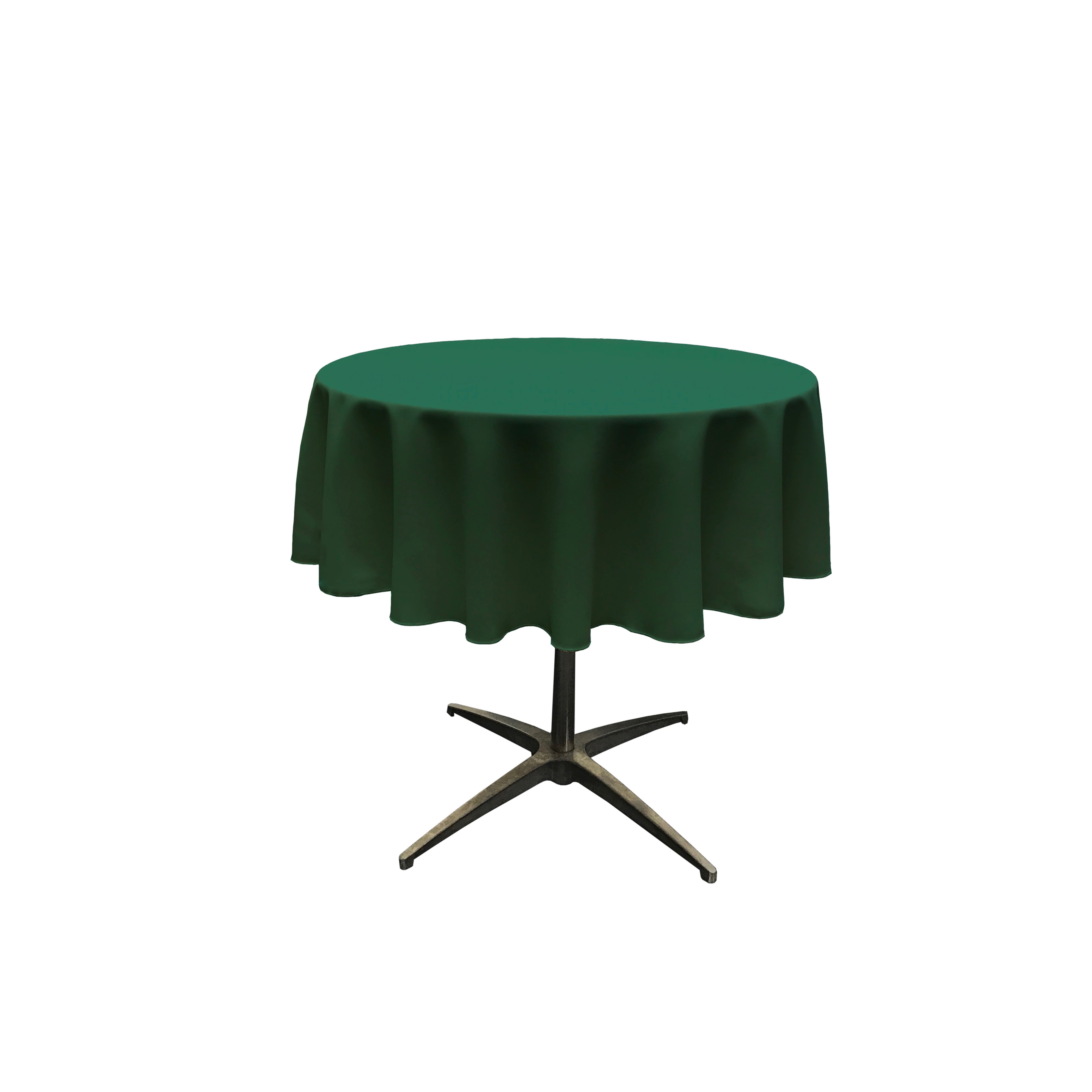 La Linen Polyester Poplin Tablecloth 51-Inches Round, Hunter Green
