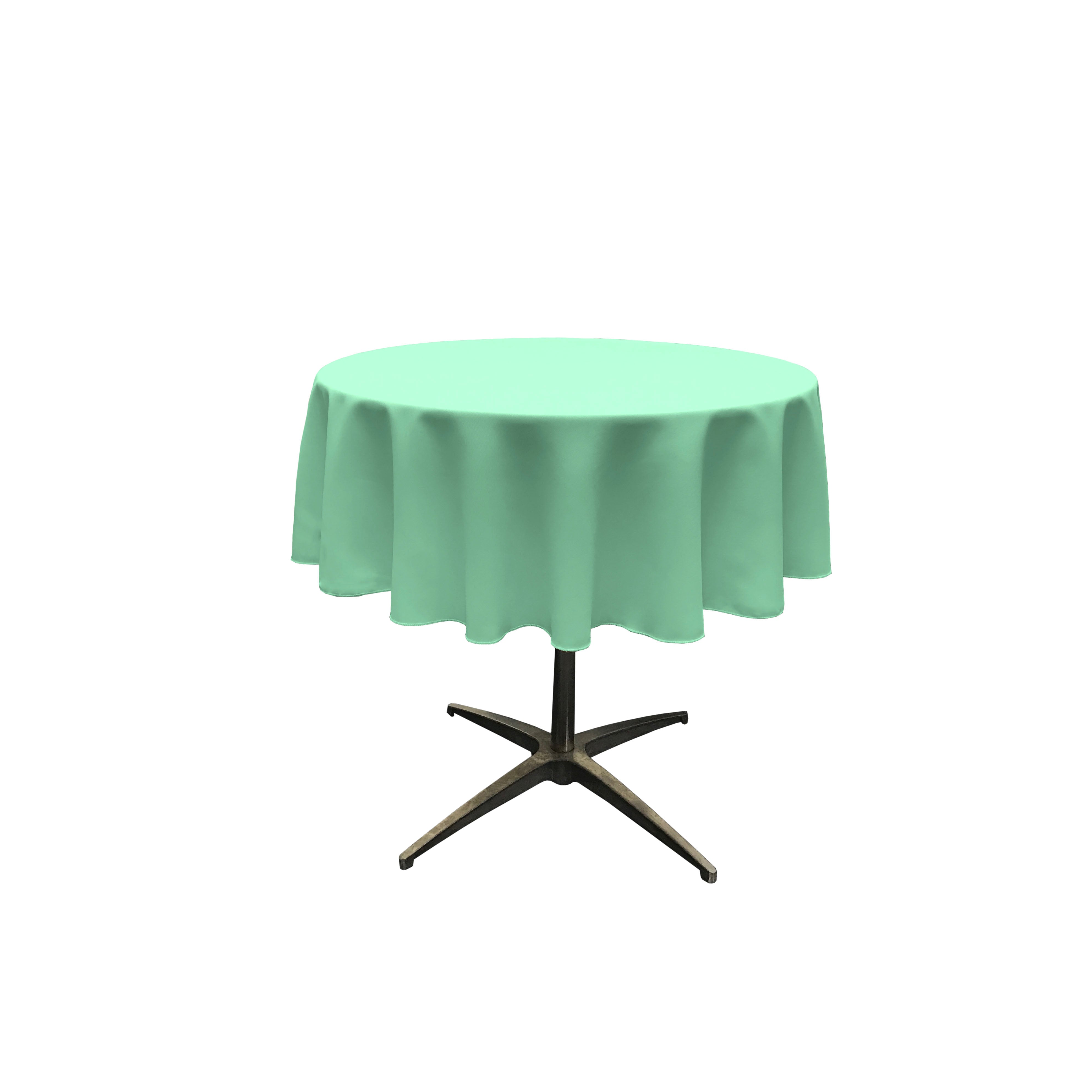 La Linen Polyester Poplin Tablecloth 51-Inches Round, Mint