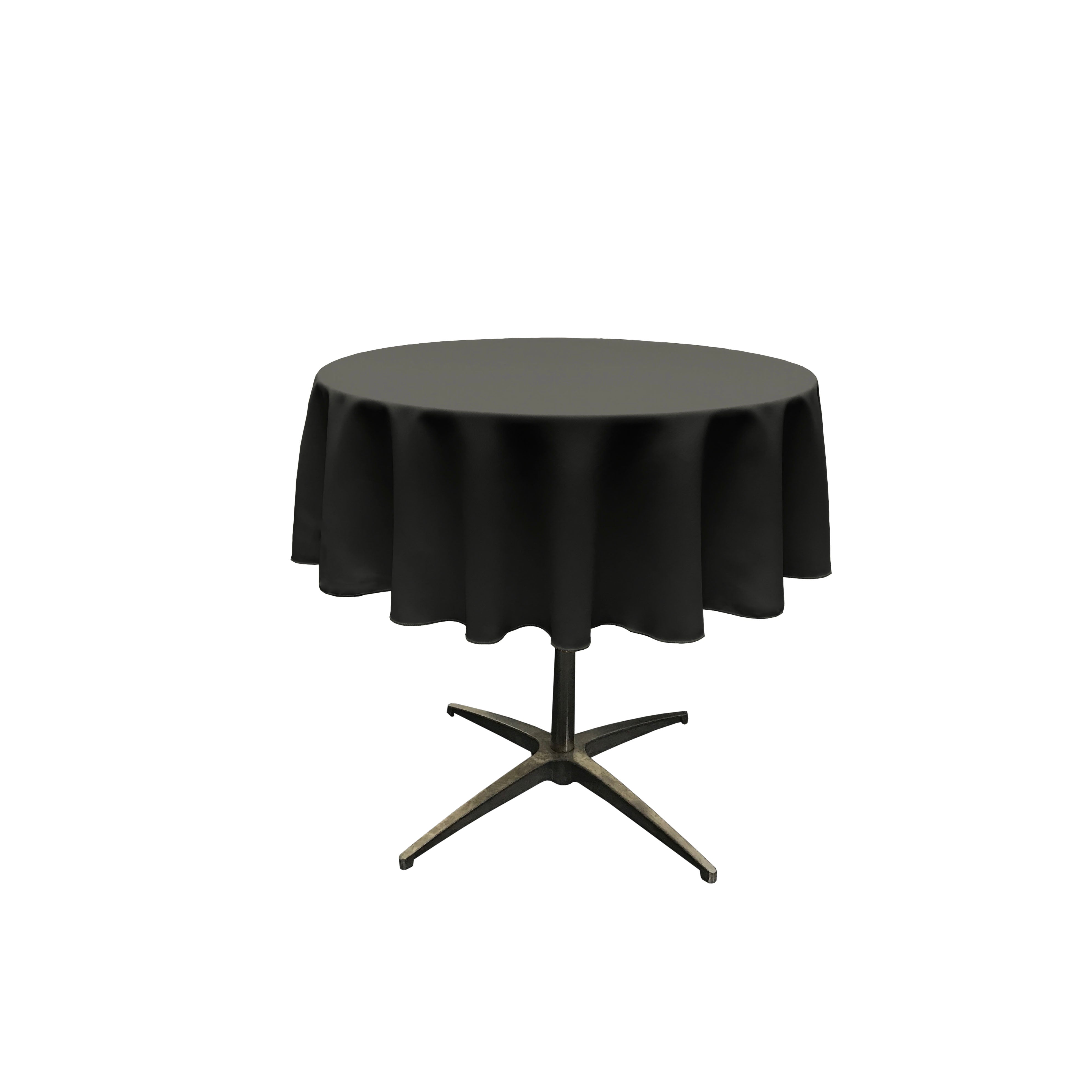 La Linen Polyester Poplin Tablecloth 58-Inches Round, Black