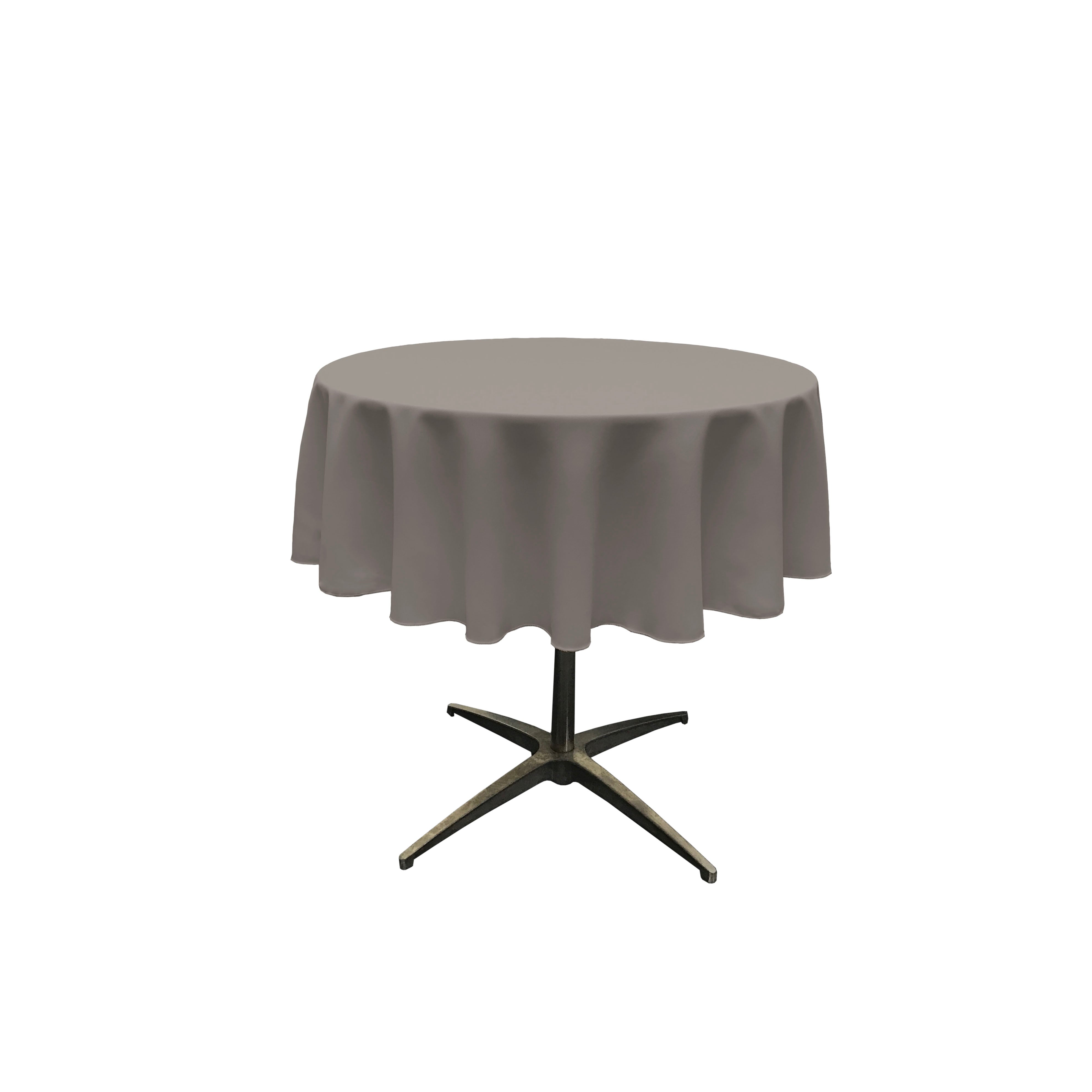 La Linen Polyester Poplin Tablecloth 58-Inches Round, Dark Gray