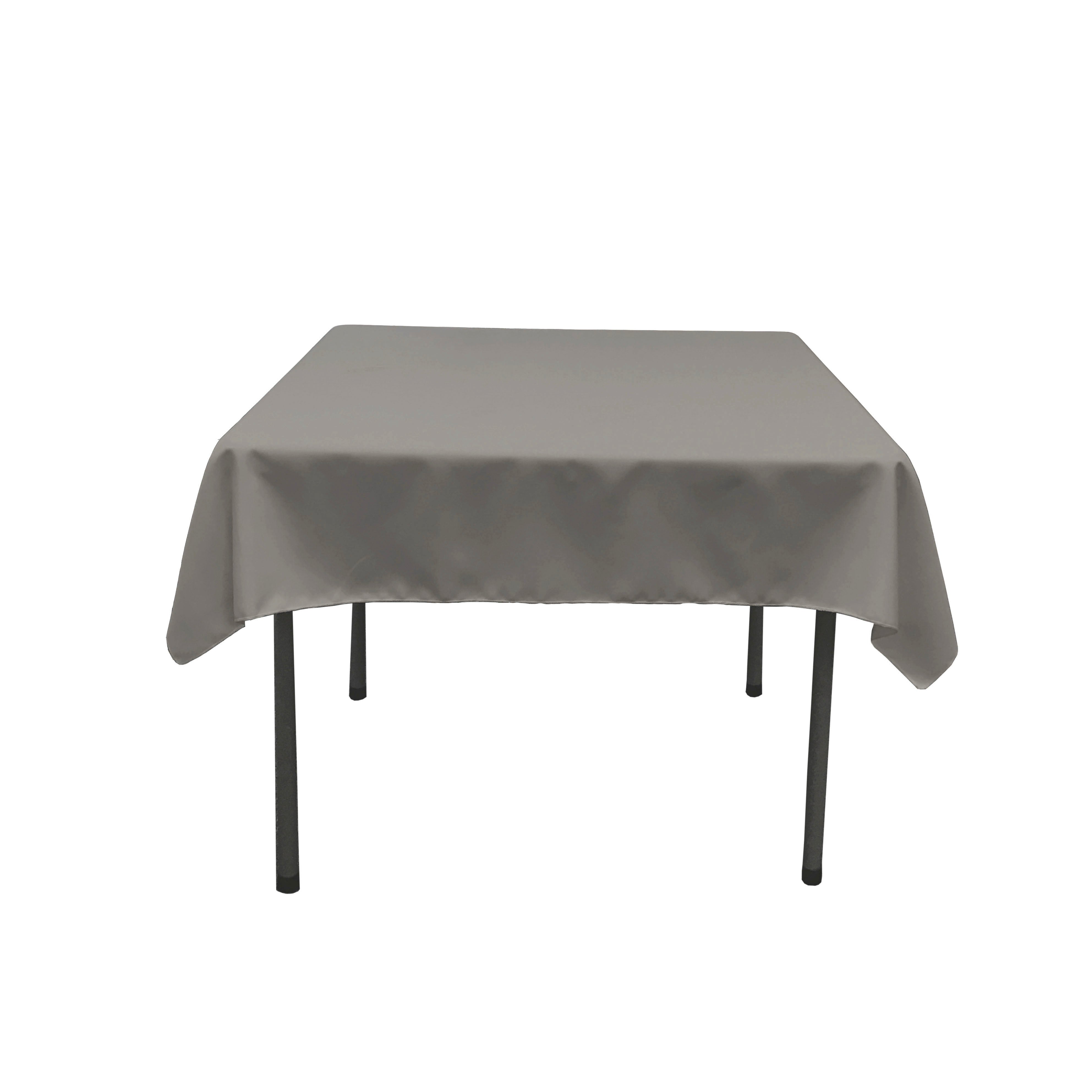 La Linen Polyester Poplin Square Tablecloth, 58 By 58-Inch, Dark Gray