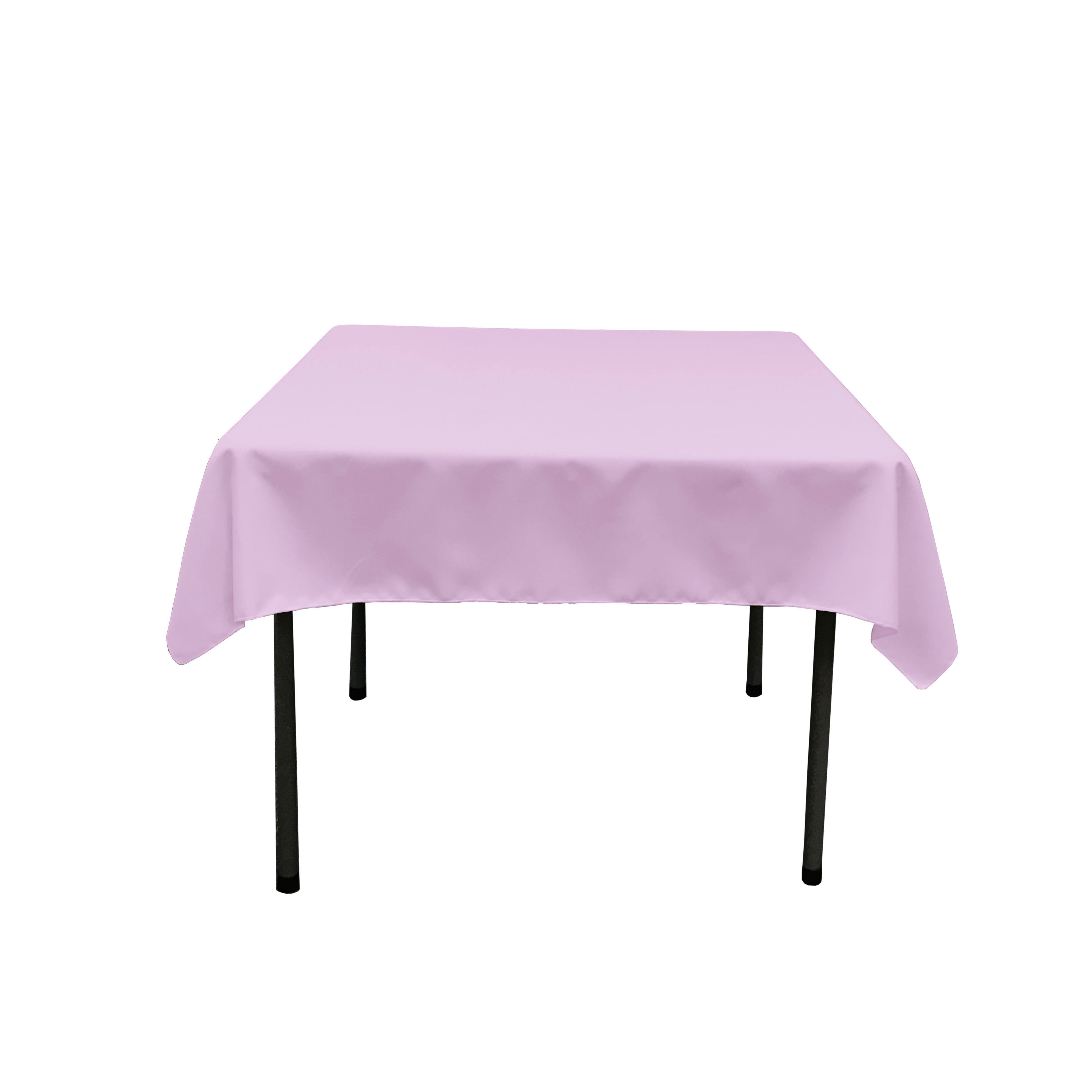 La Linen Polyester Poplin Square Tablecloth, 58 By 58-Inch, Lilac