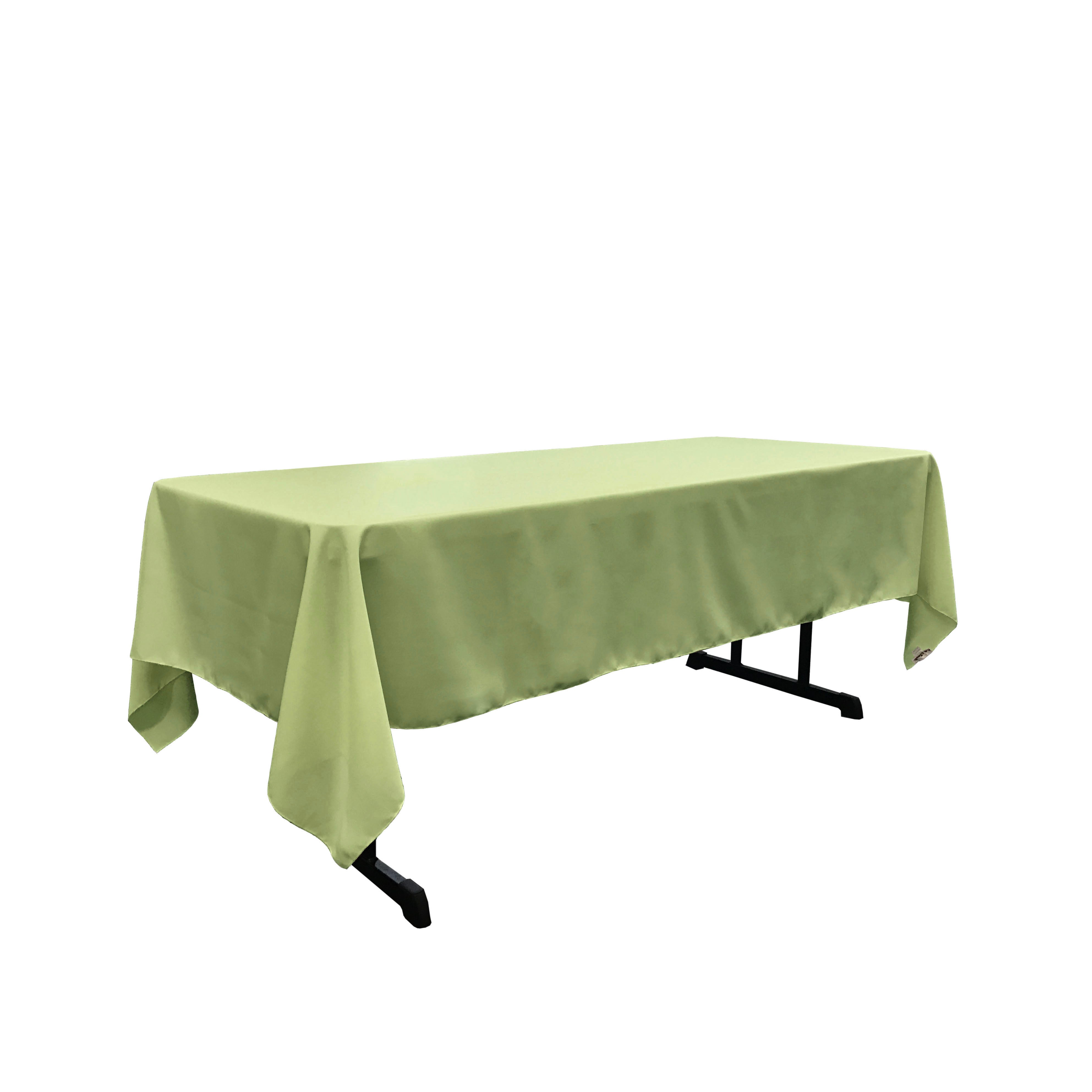 La Linen Polyester Poplin 60 By 108-Inch Rectangular Tablecloth, Sage