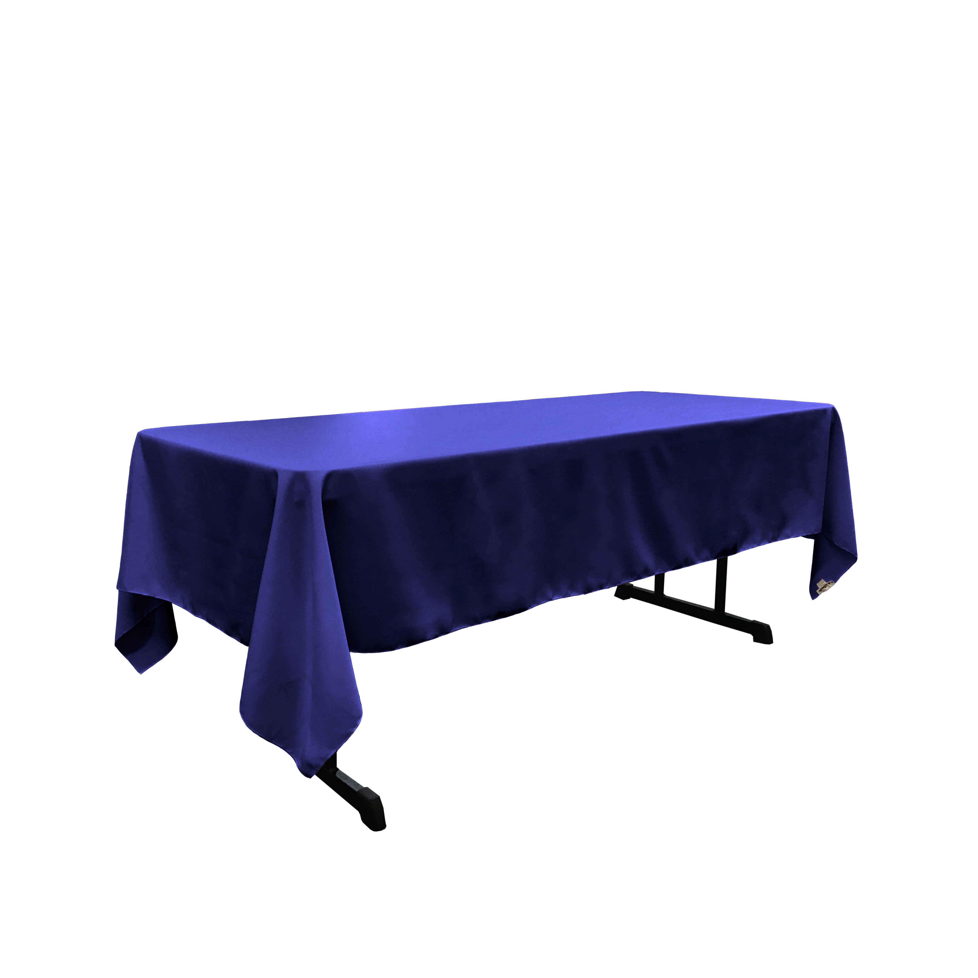 La Linen Polyester Poplin Rectangular Tablecloth, 60 By 120-Inch, Royal Blue