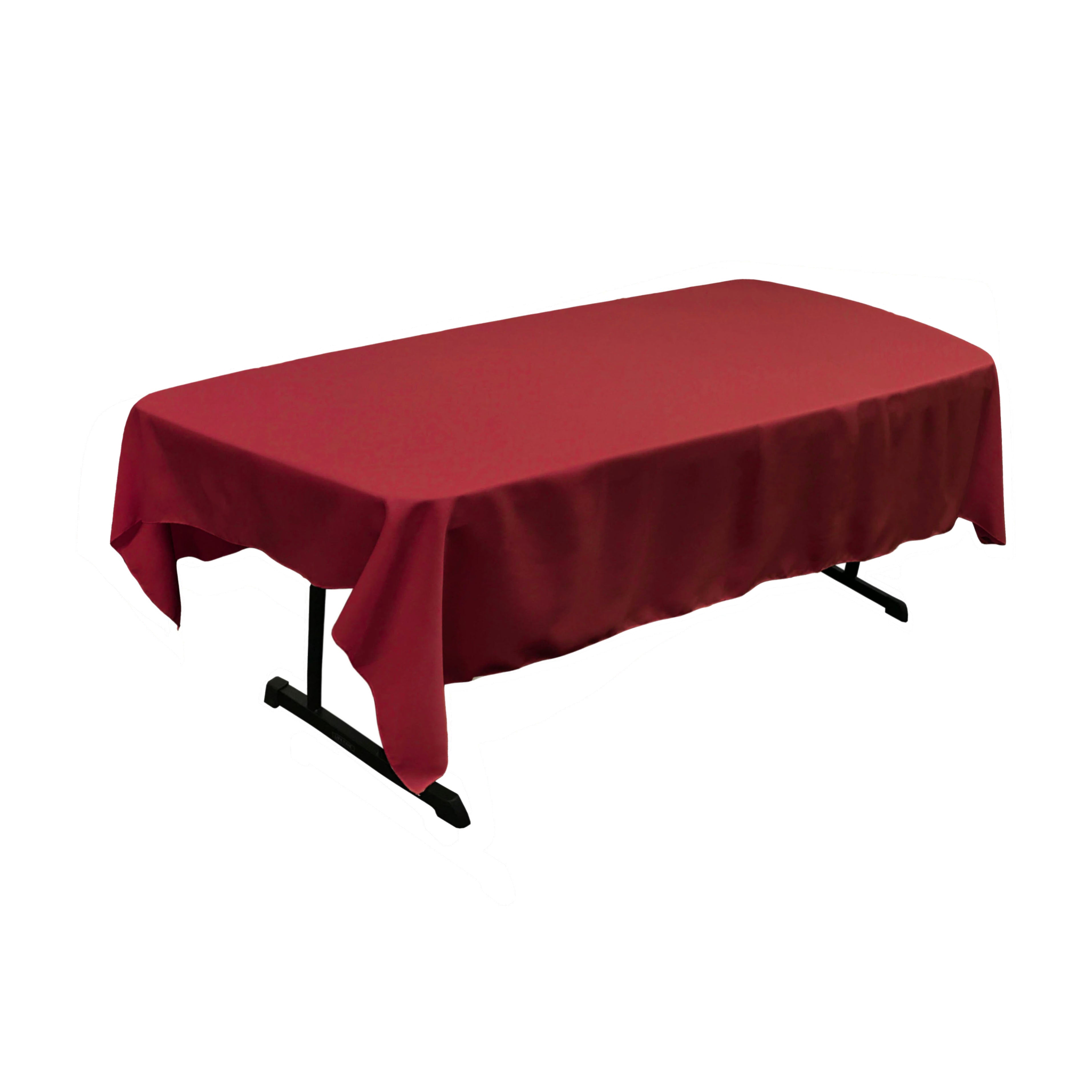 La Linen Polyester Poplin 60 By 84-Inch Rectangular Tablecloth, Cranberry