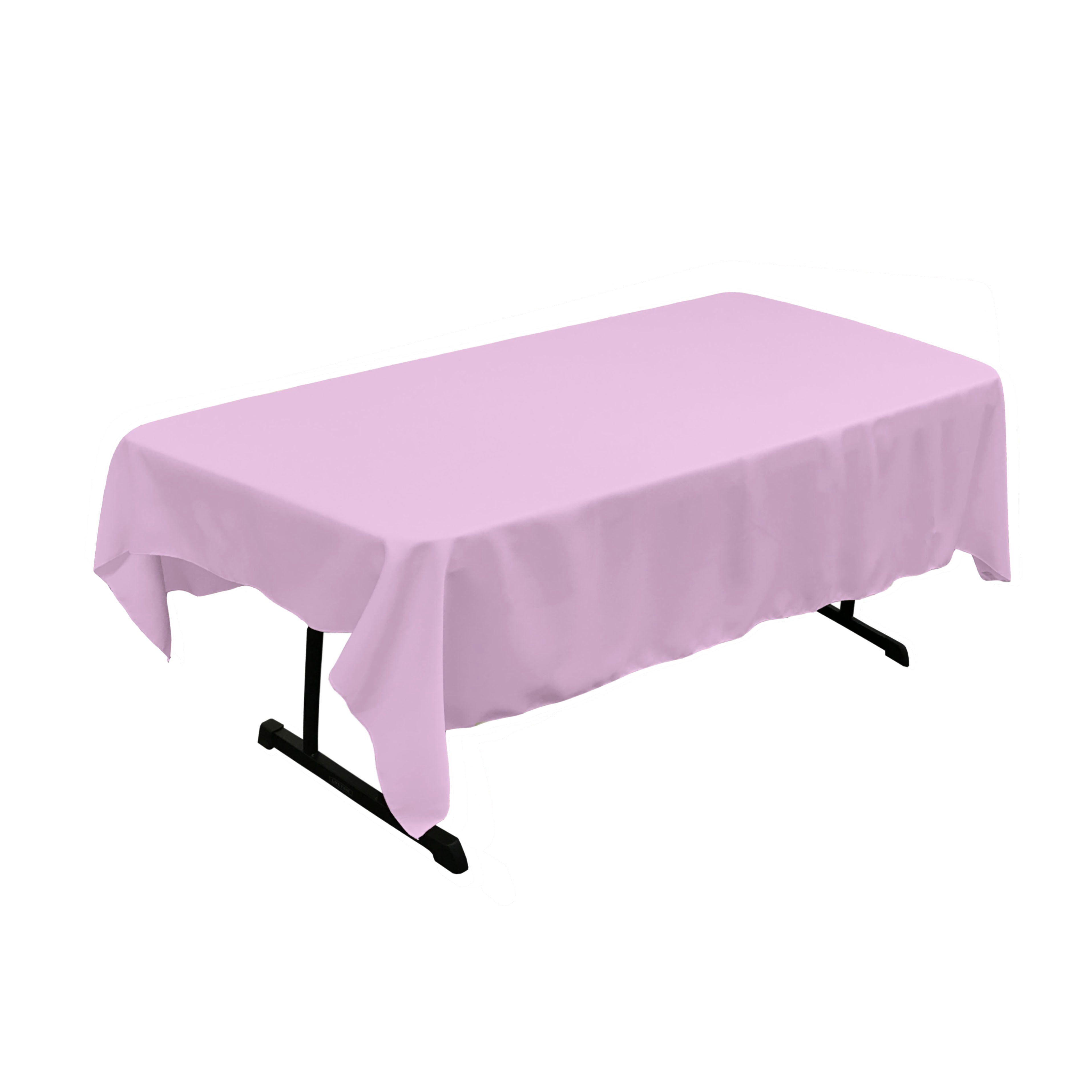 La Linen Polyester Poplin 60 By 84-Inch Rectangular Tablecloth, Lilac
