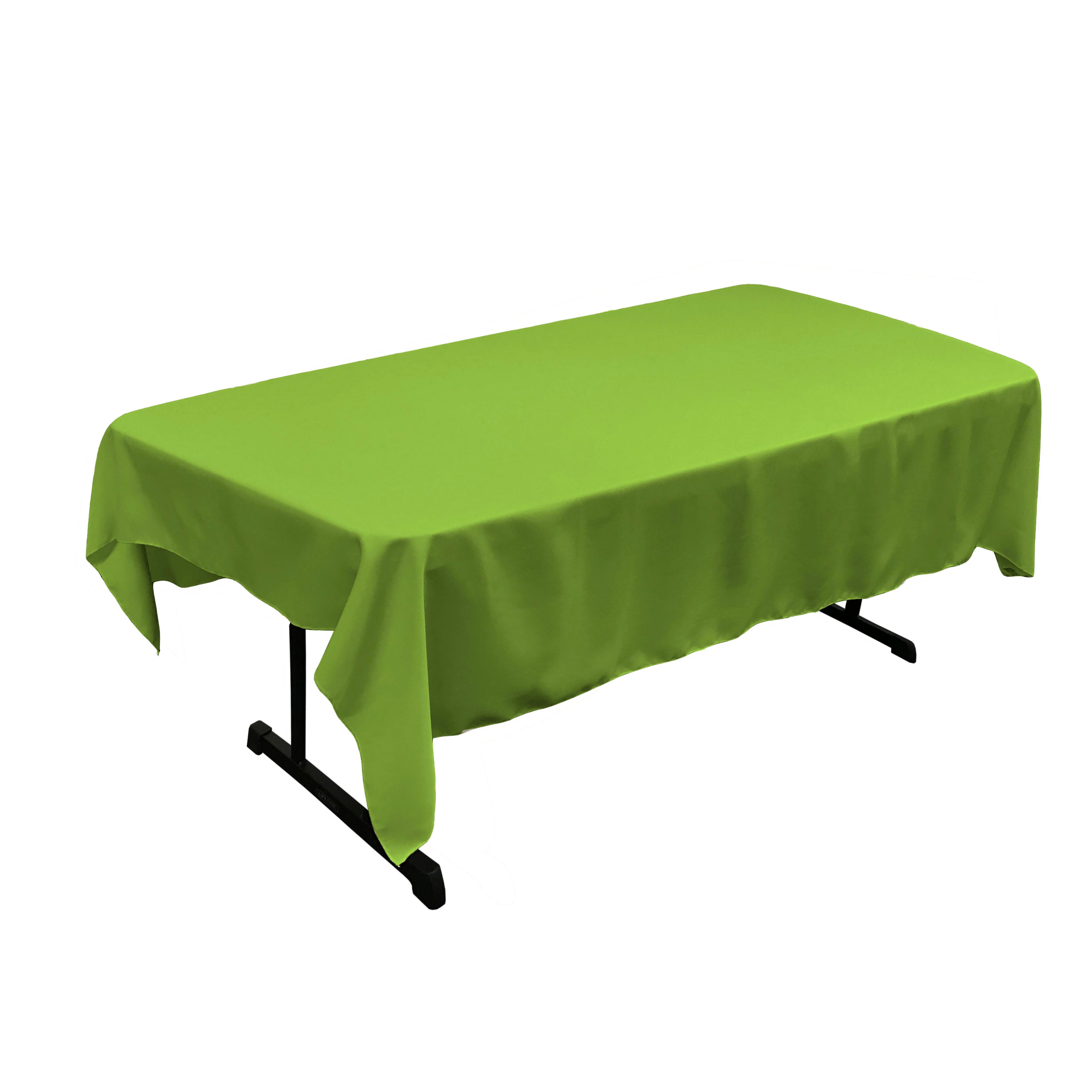La Linen Polyester Poplin 60 By 84-Inch Rectangular Tablecloth, Lime