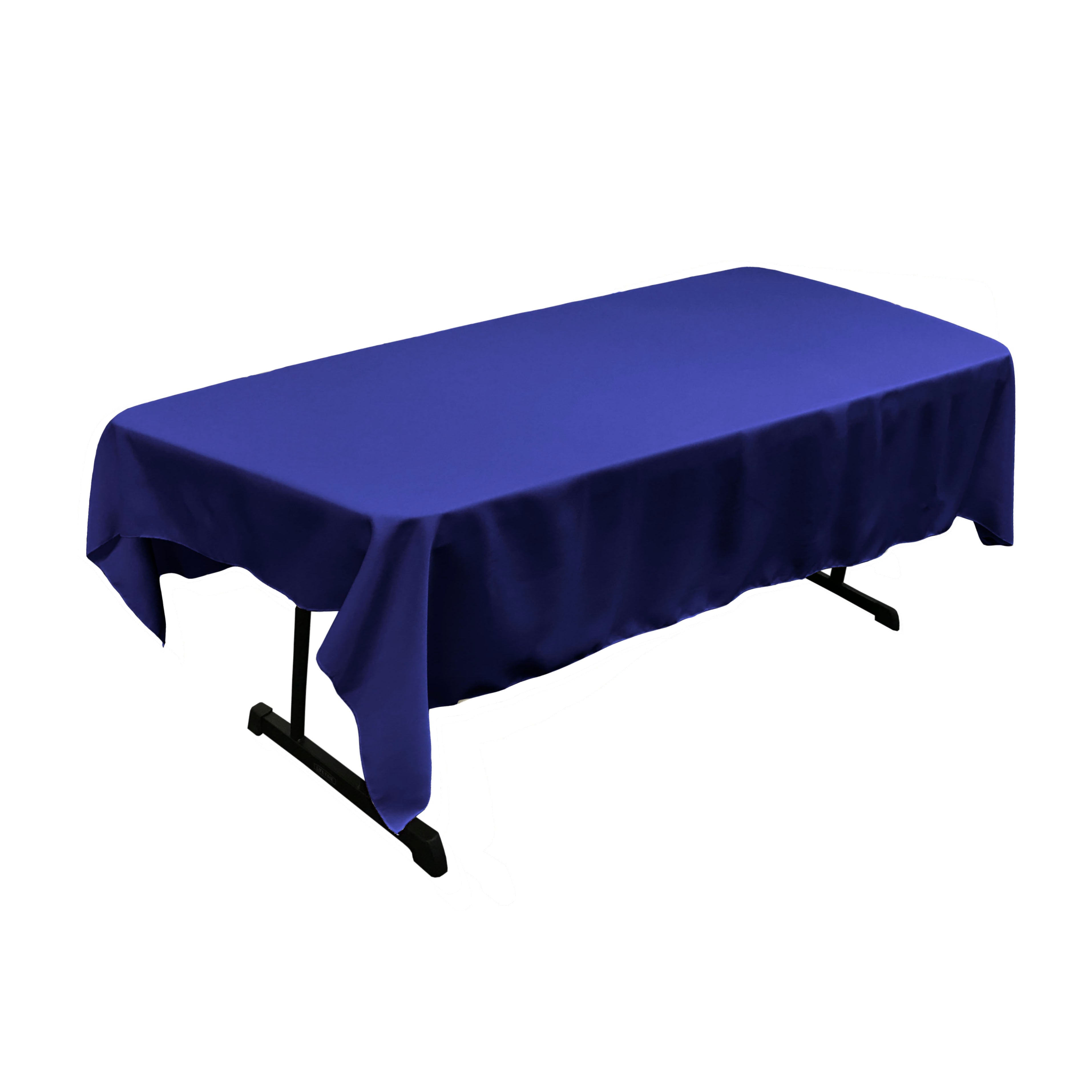La Linen Polyester Poplin 60 By 84-Inch Rectangular Tablecloth, Royal Blue