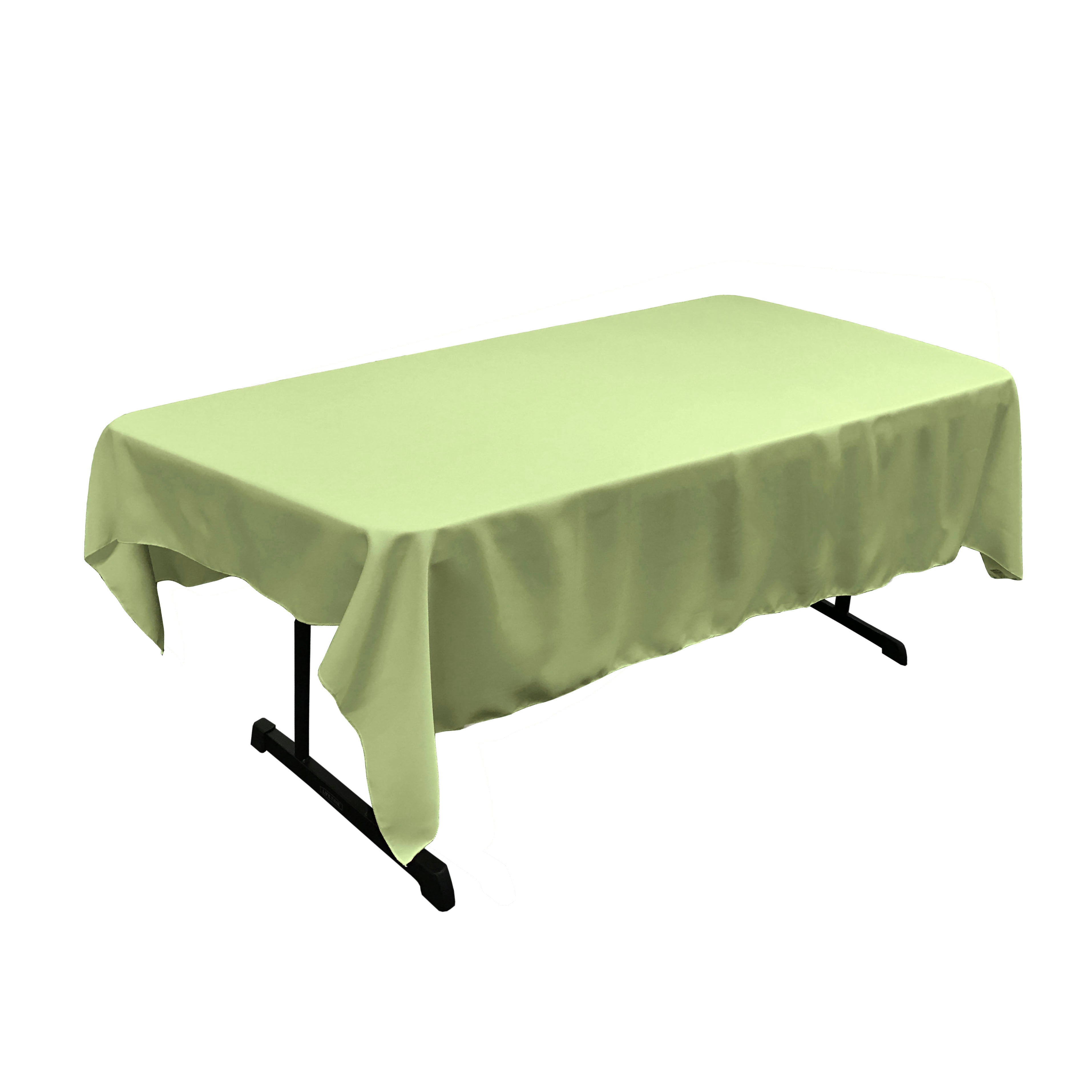 La Linen Polyester Poplin 60 By 84-Inch Rectangular Tablecloth, Sage