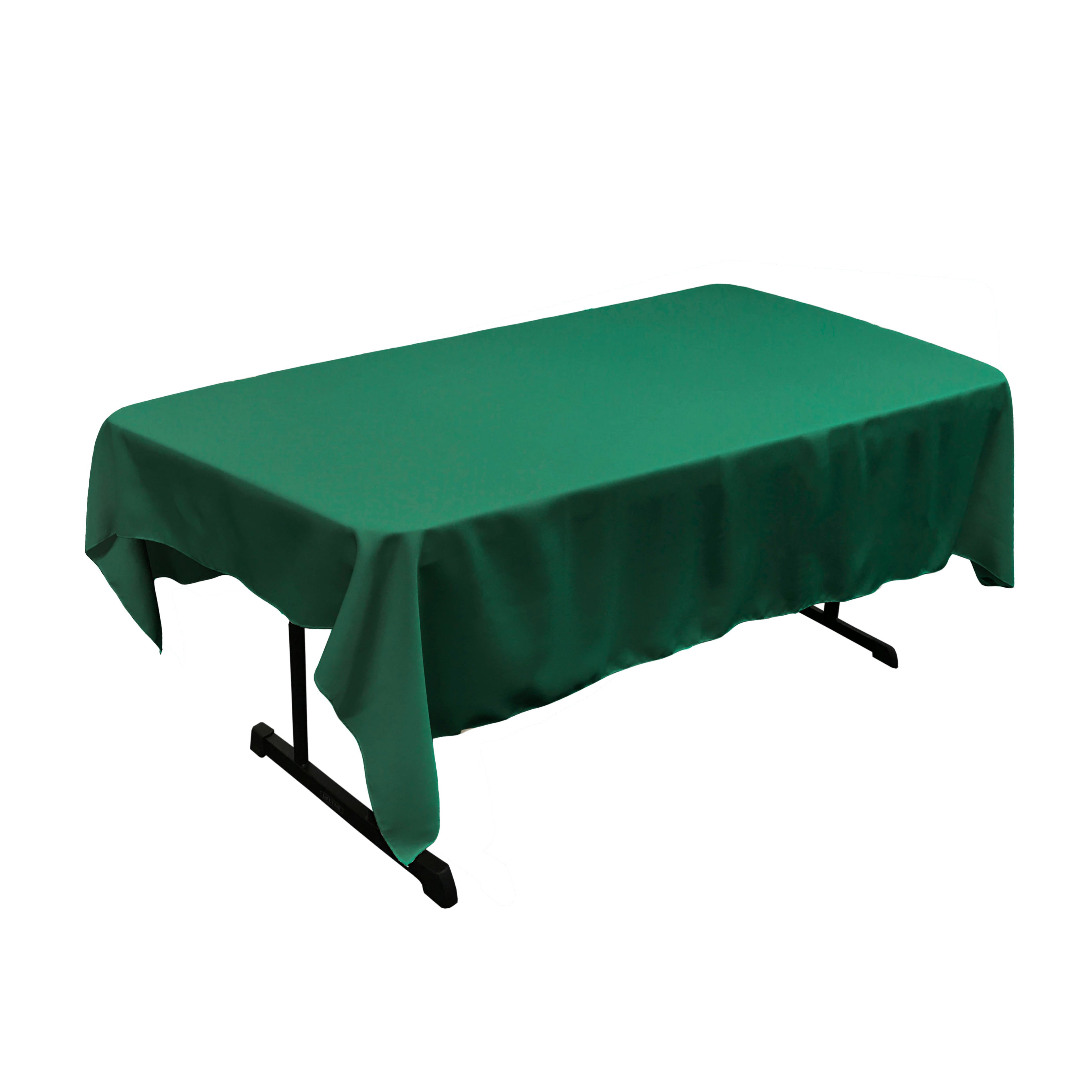 La Linen Polyester Poplin 60 By 84-Inch Rectangular Tablecloth, Teal