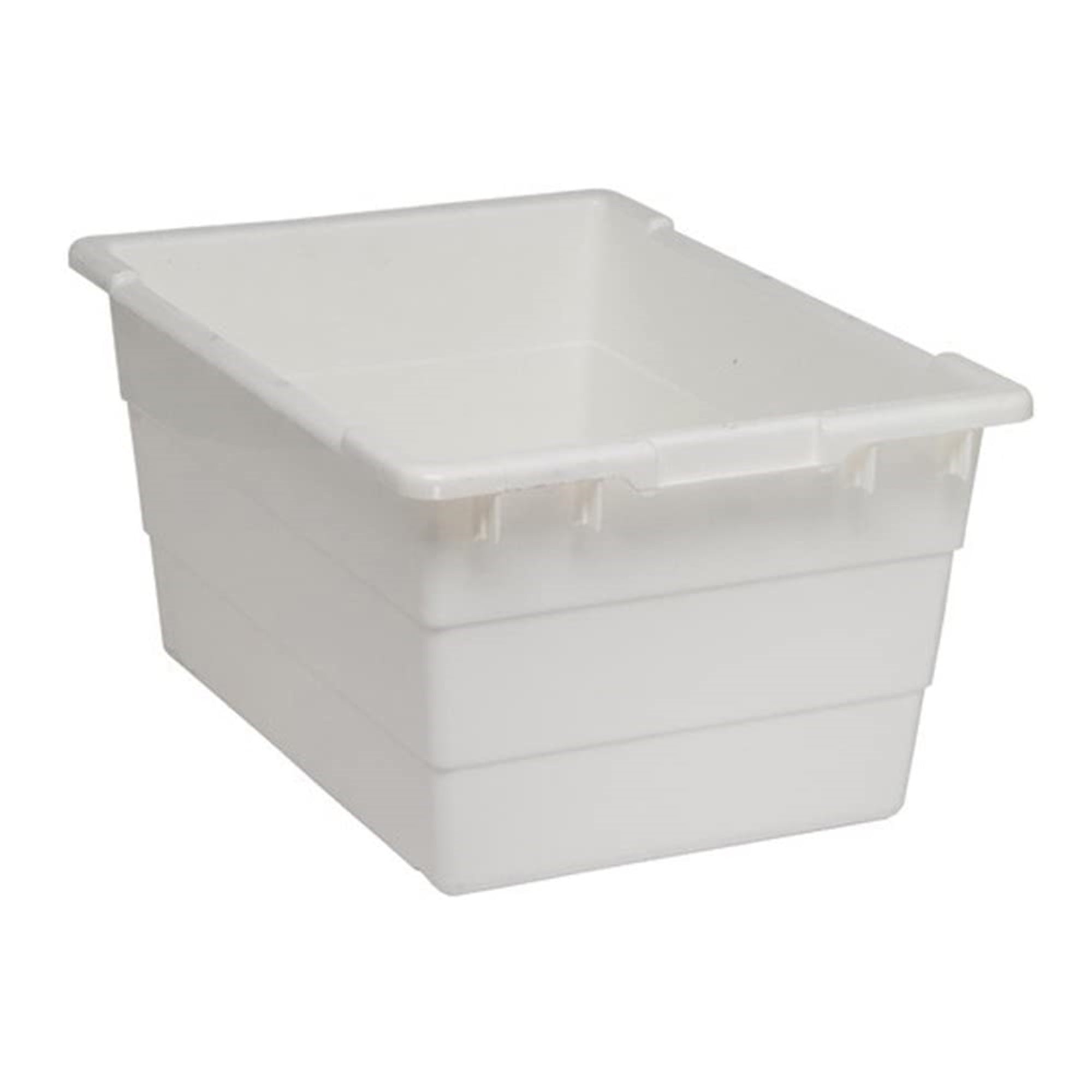 Cross Stack Tub, 14.38 Gallon Capacity, 100 Lb. Weight Capacity, Built-In Handle Grips, Bottom Grooves For Cross Stacking, 1/4 D