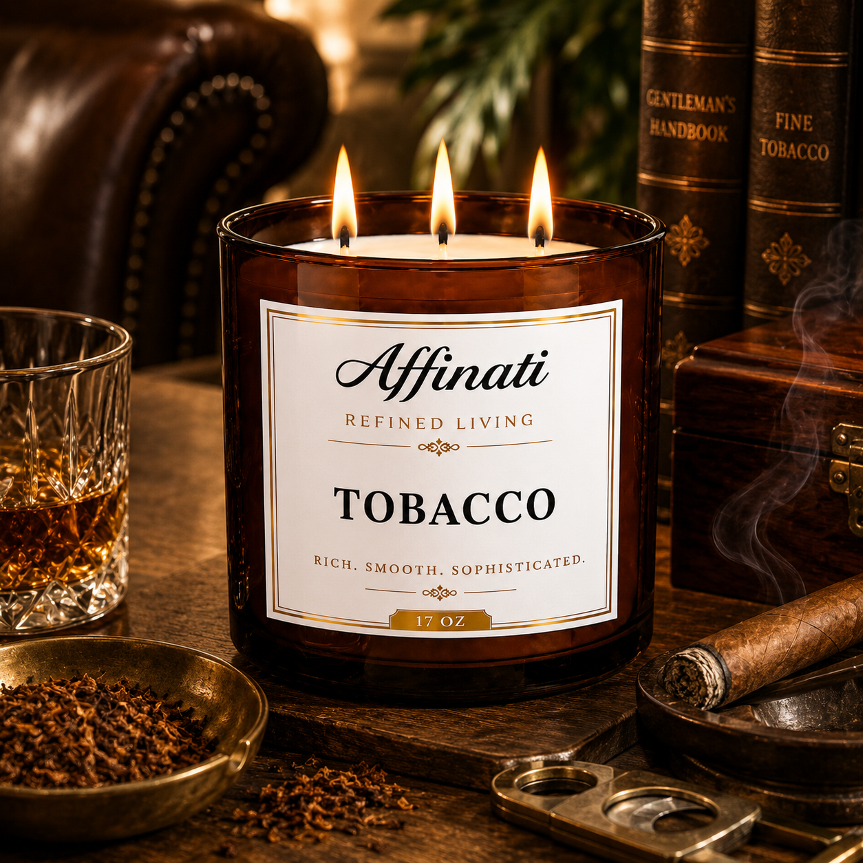 Tobacco 3-Wick Candle