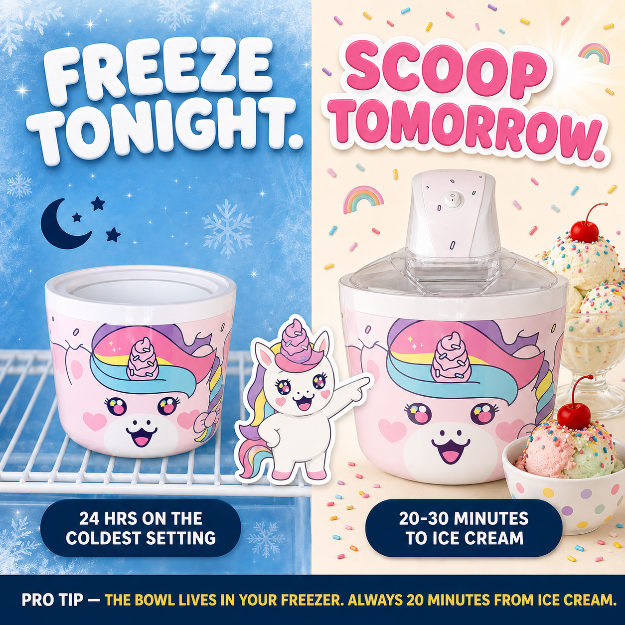 Electric Ice Cream Maker for Kids (1.2 Qt)