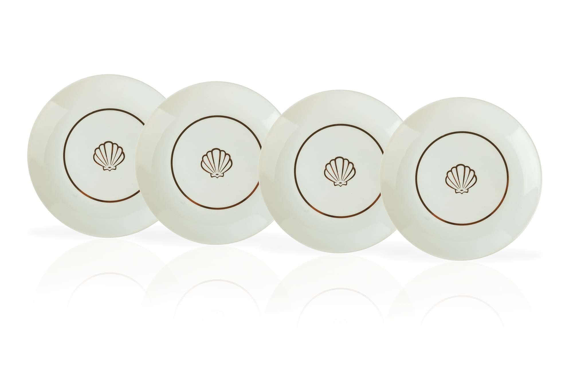 Disney The Little Mermaid Scallop Porcelain 7'' Salad / Dessert Plate | Set Of 4