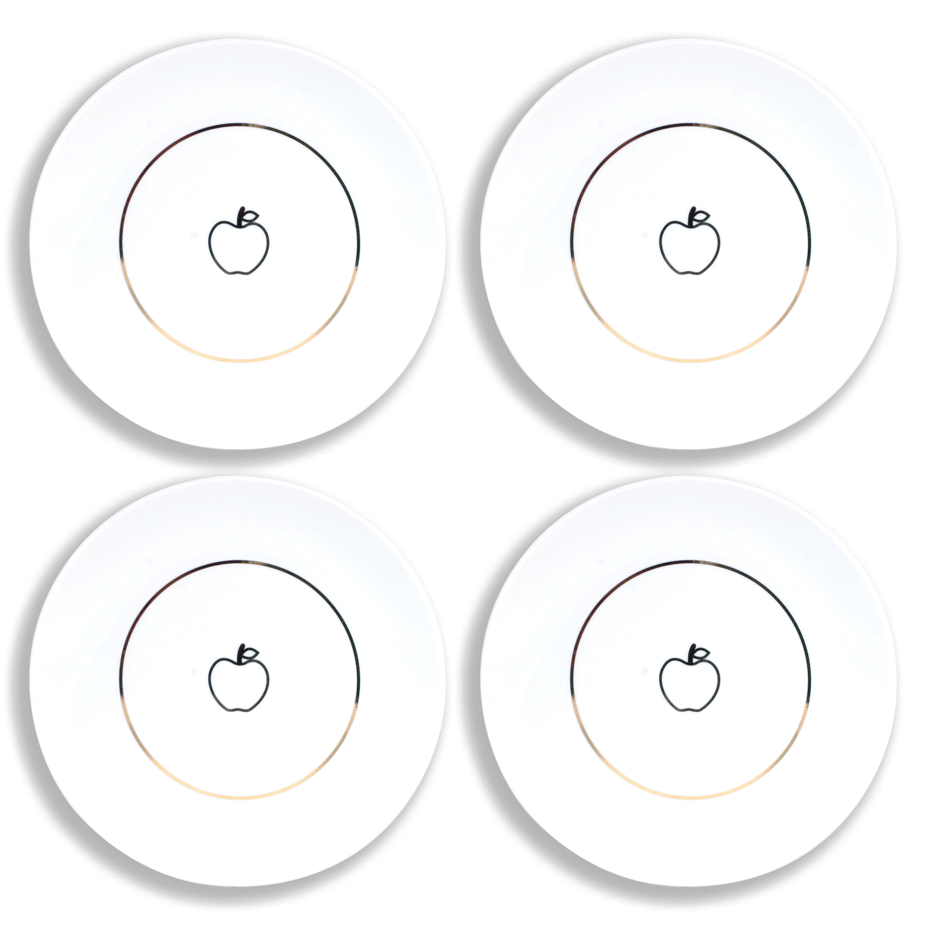 Disney Snow White Apple 4 Piece Porcelain 7 Plate Set