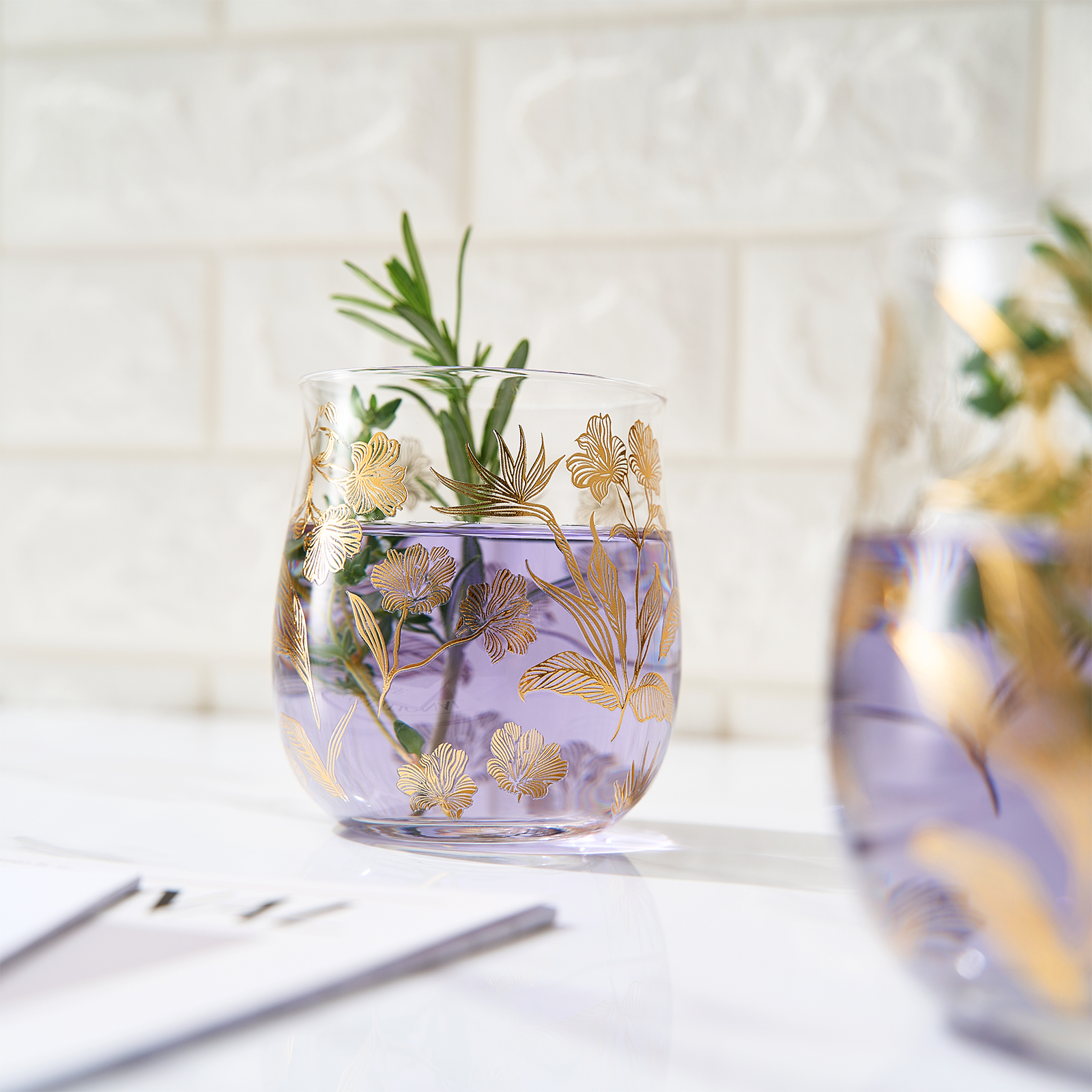Trevi Stemless Wine Glassware, Set of 2