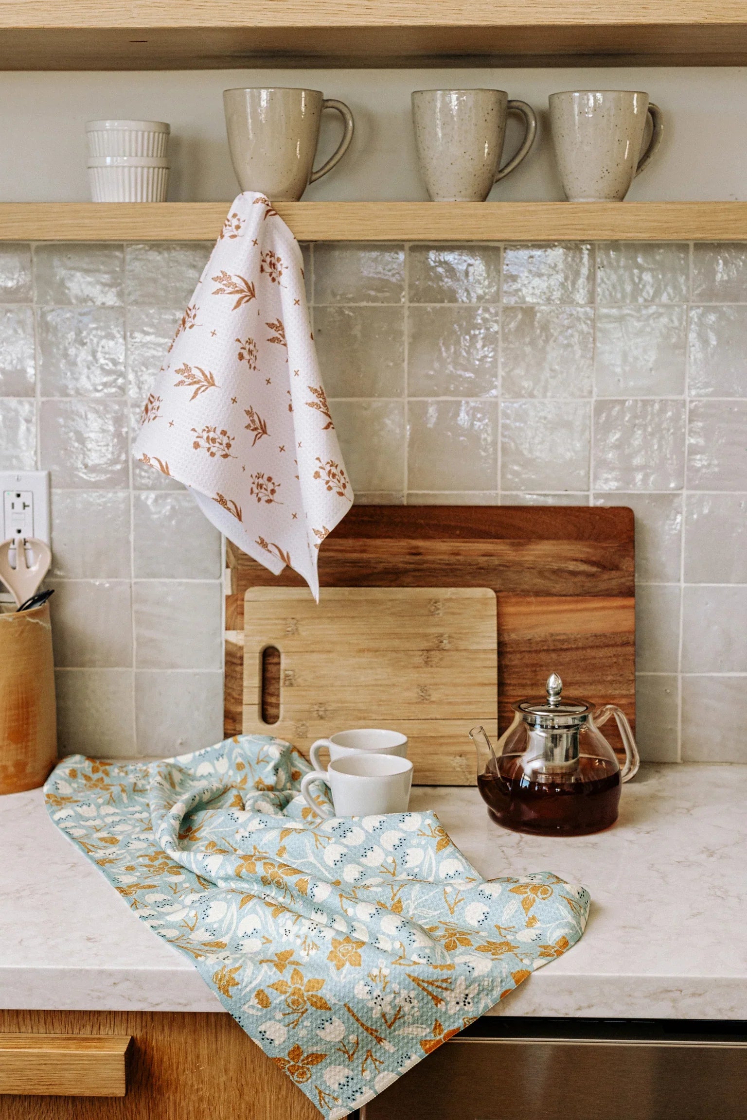 Butchers Meat Gingham Geometry Tea Towel
