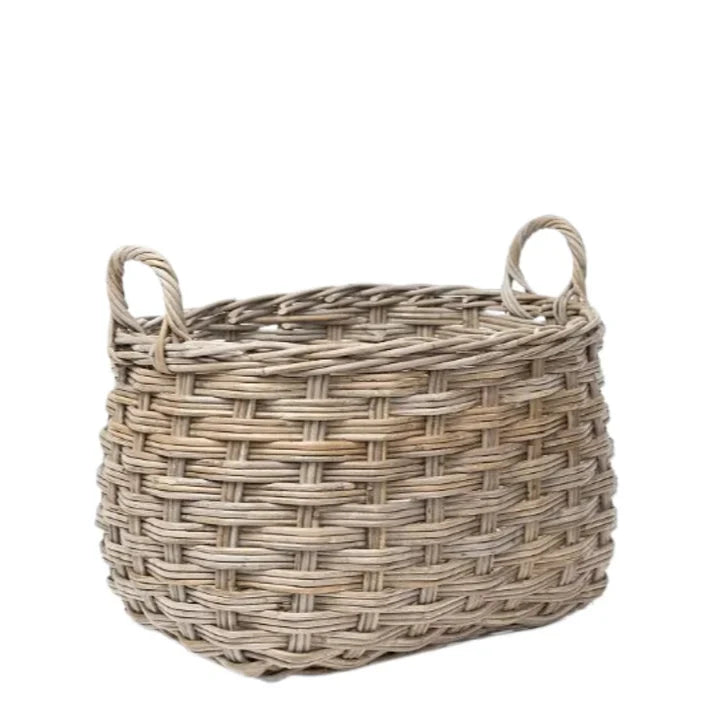 Rattan Rounded Oval Storage Basket