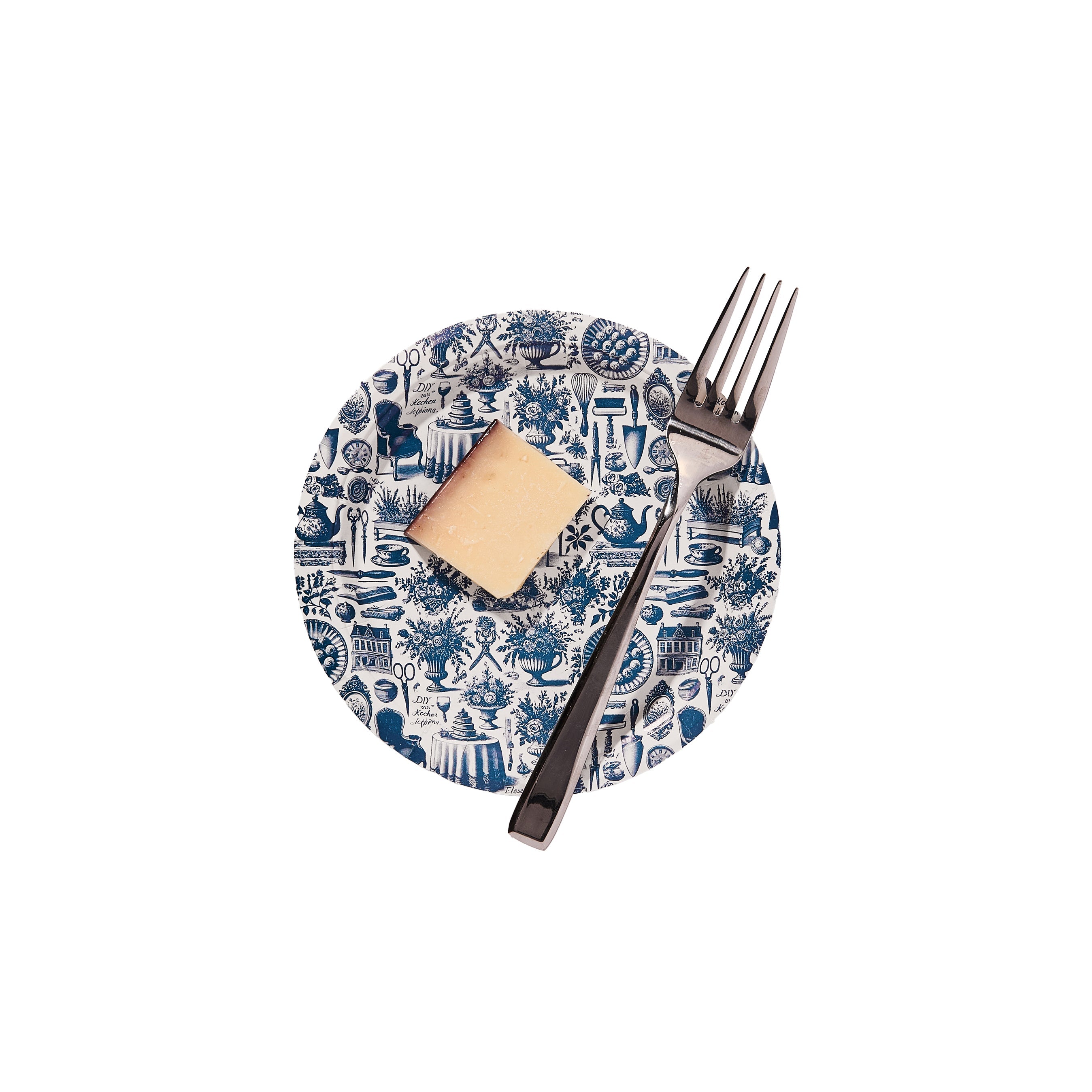 Mini Hors D'oeuvre Navy and White Martha Toile Paper Plate - 8 pack
