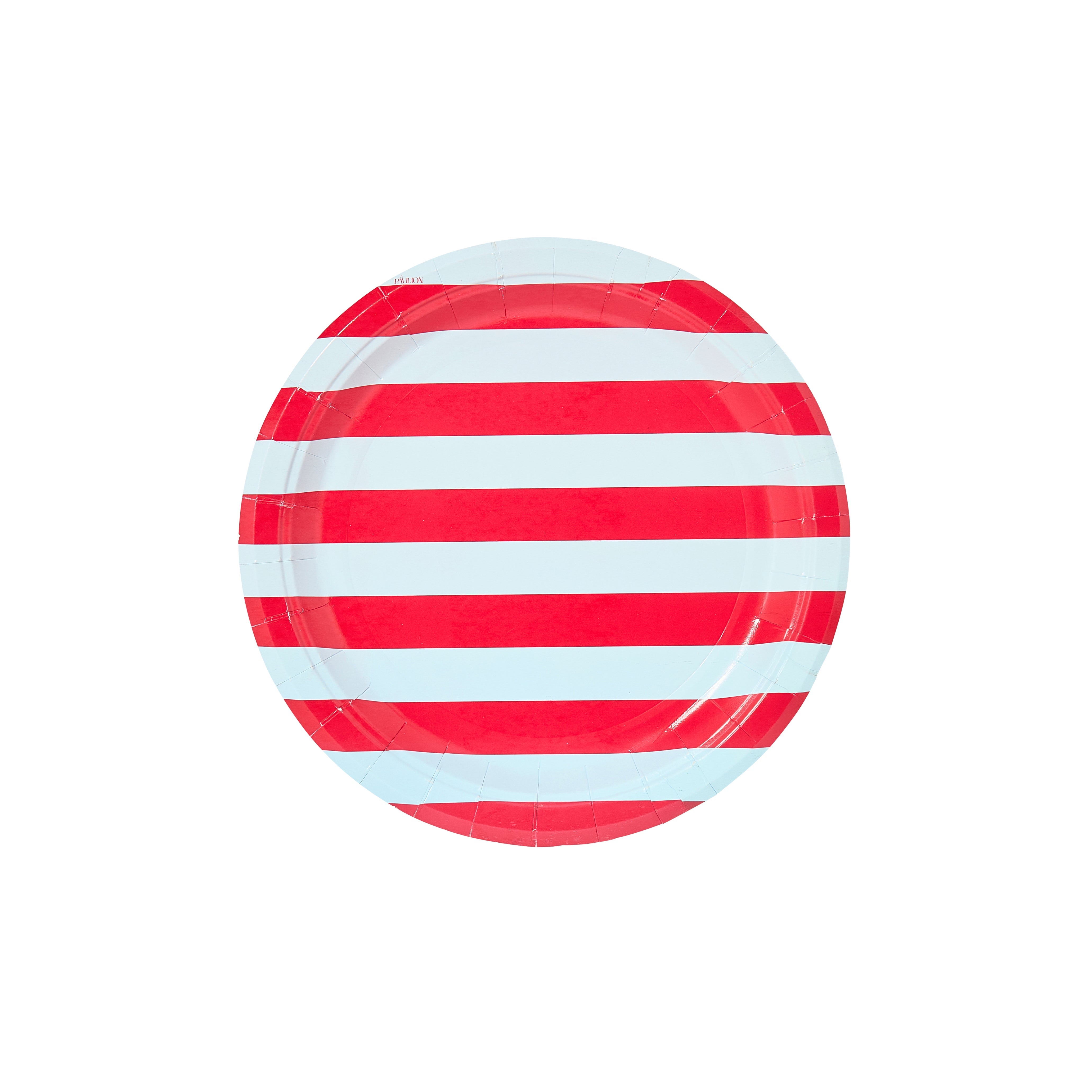 Cherry and Sky Beach Umbrella Stripes Dessert Plate - 8 pack