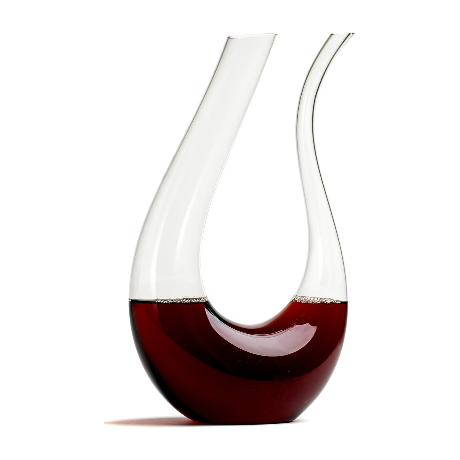 U-Shaped Glass Wine & Aerator- Amadeo Unique Curved Wine Decanters - 25 OZ