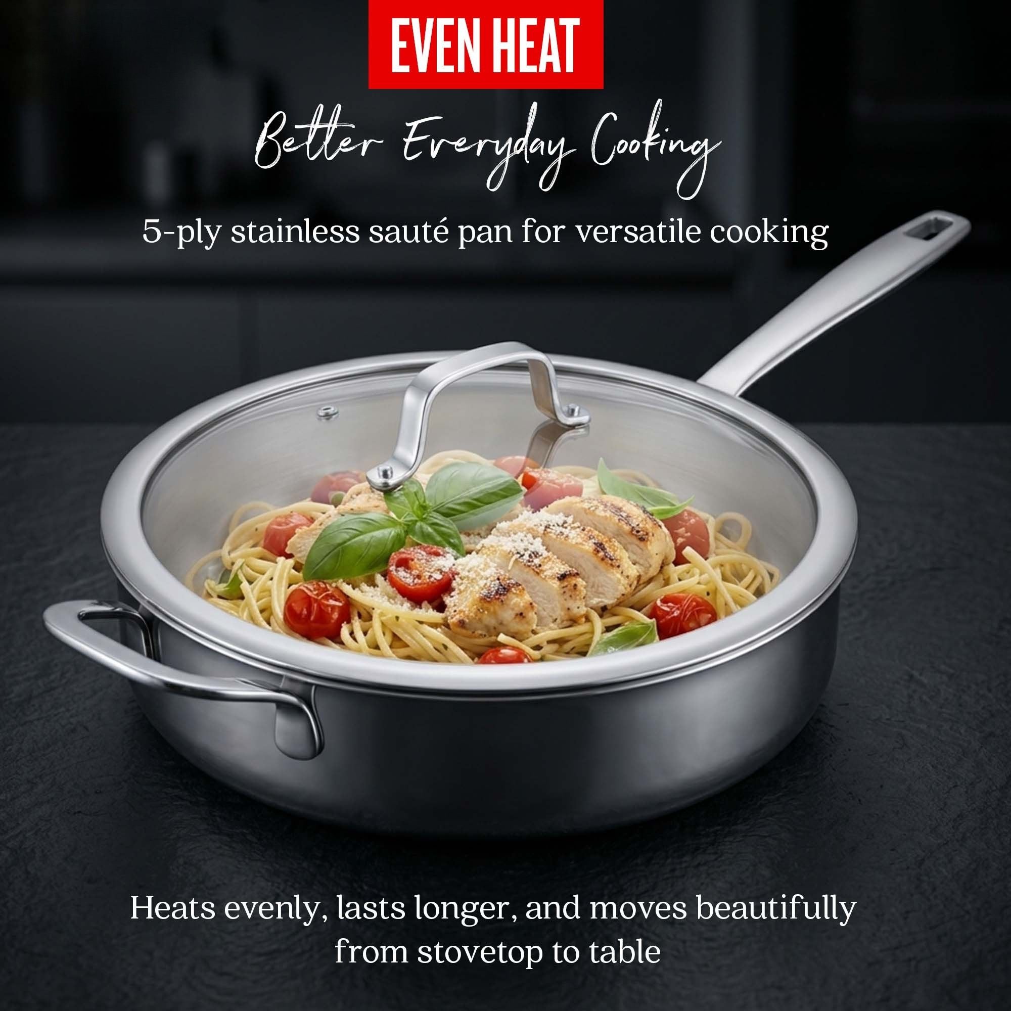 Sauté Pan with Lid, 4-Qt