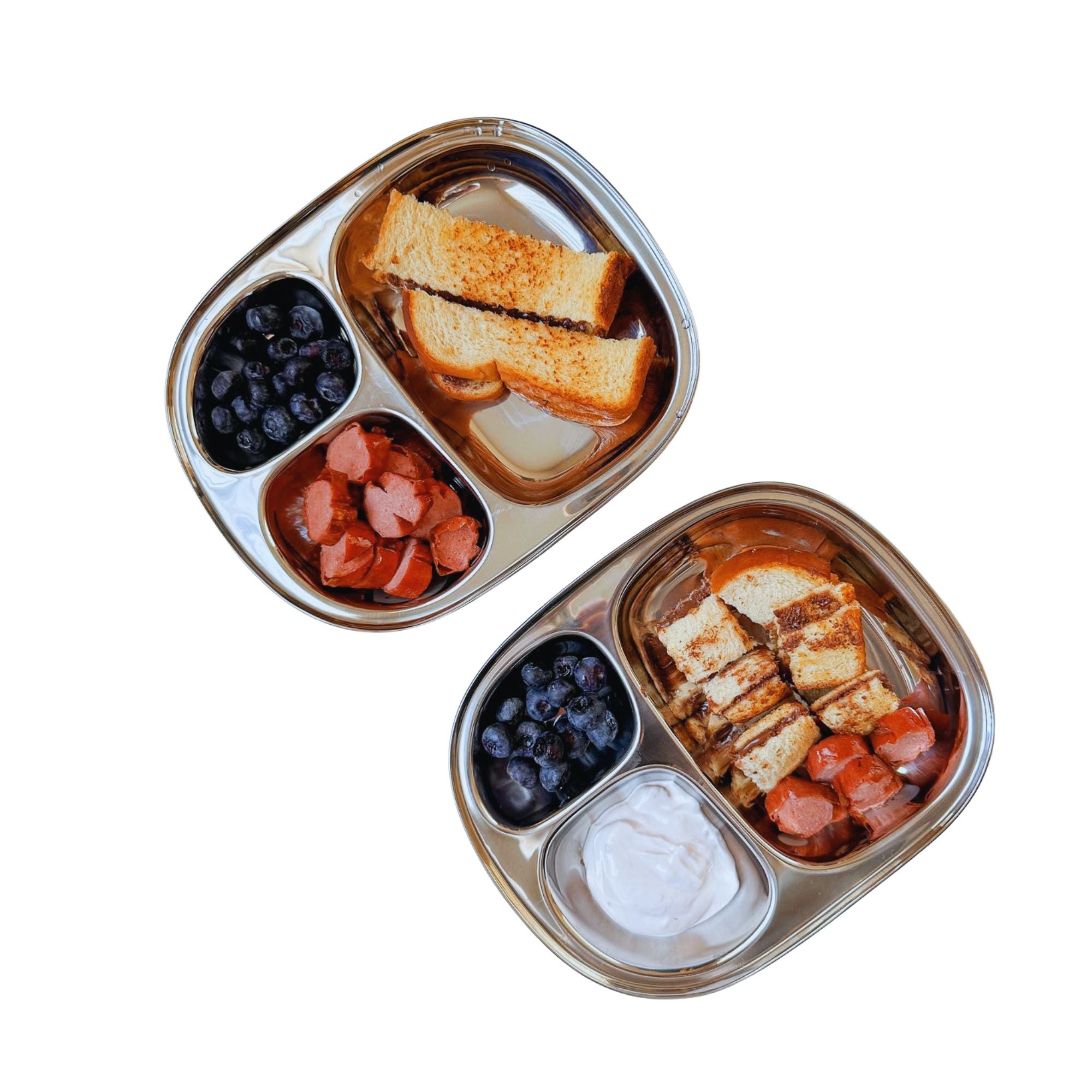 Stainless Steel Divided Plates for Kids — Unicorn Design | Set of 2