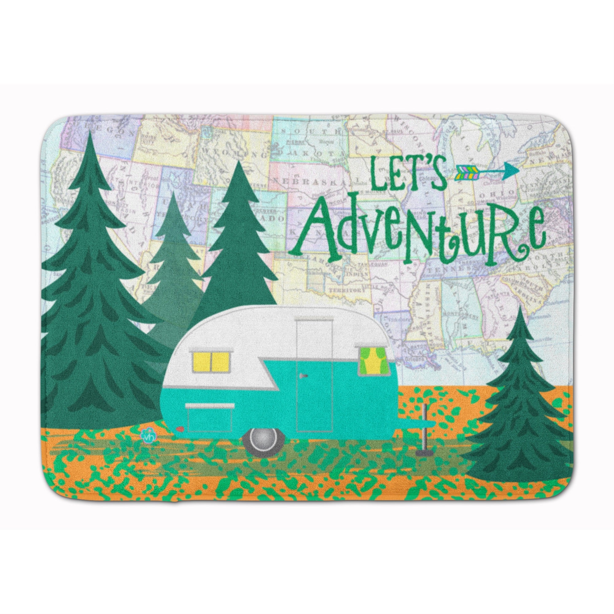'Caroline'S Treasures Let'S Adventure Glamping Trailer Floor Mat, 19'''' X 27'''', Multicolor''