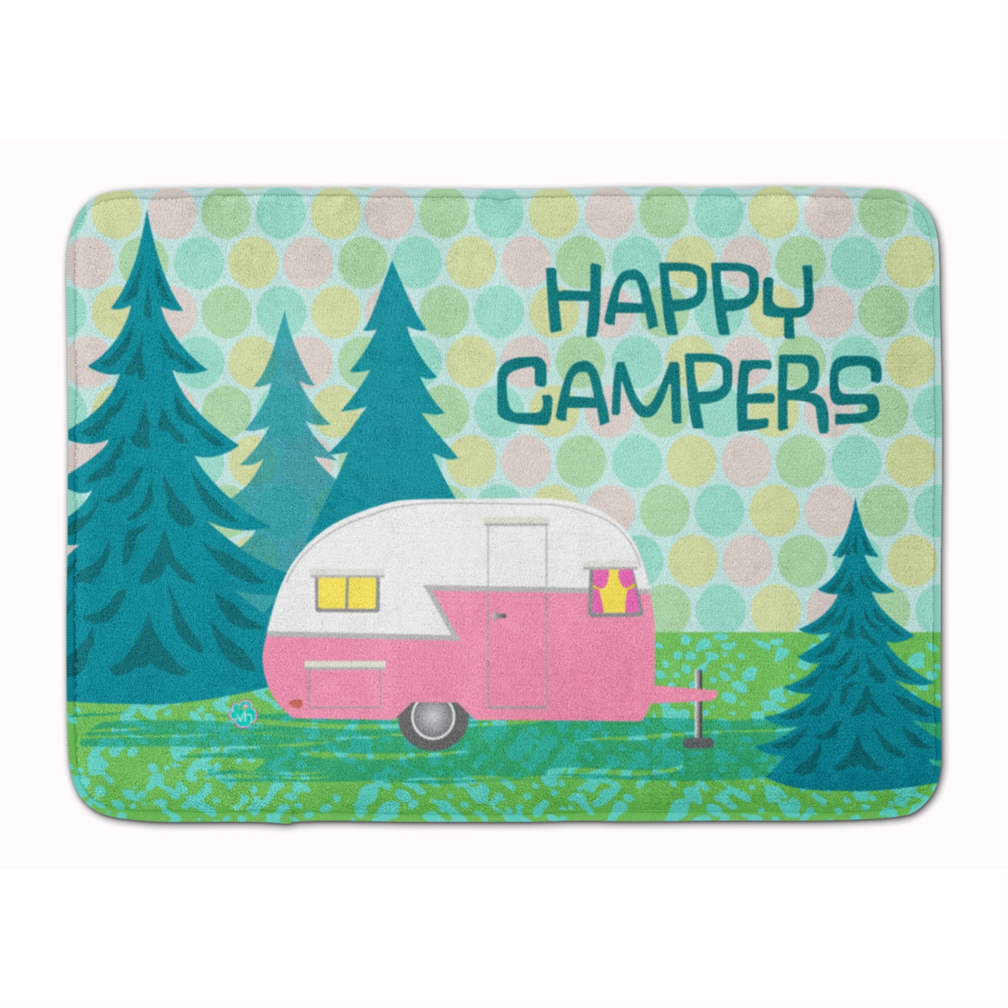 'Caroline'S Treasures Happy Campers Glamping Trailer Floor Mat, 19'''' X 27'''', Multicolor''