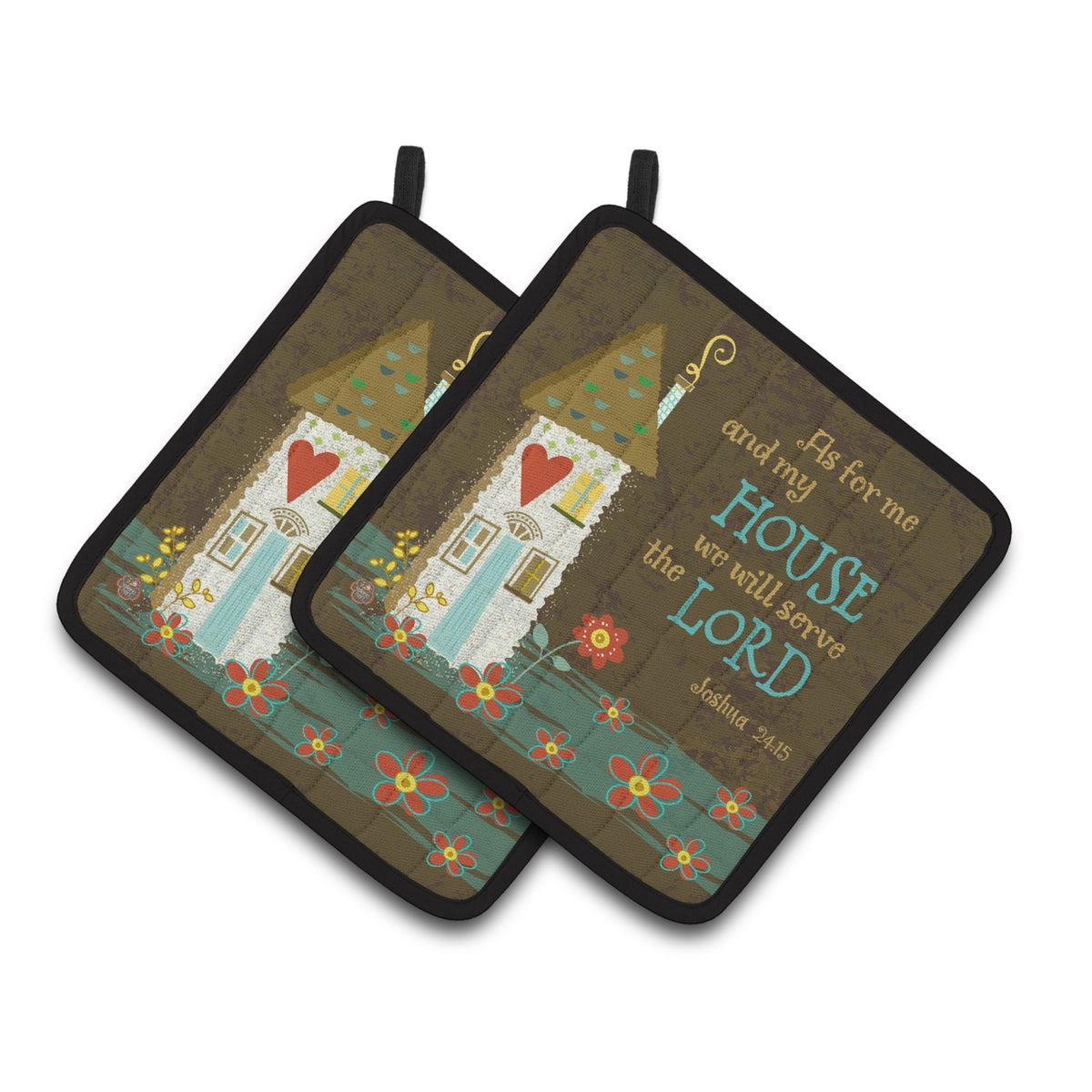 'Caroline'S Treasures As For Me & My House Pair Of Pot Holders Vha3005Pthd, 7.5Hx7.5W, Multicolor''