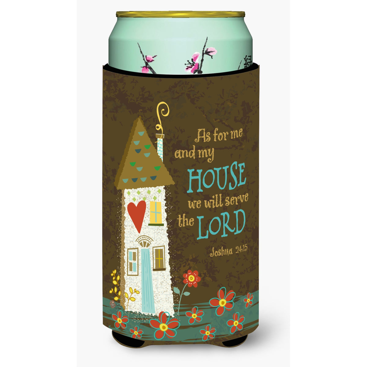 'Caroline'S Treasures As For Me And My House Tall Boy Koozie Hugger, Multicolor''