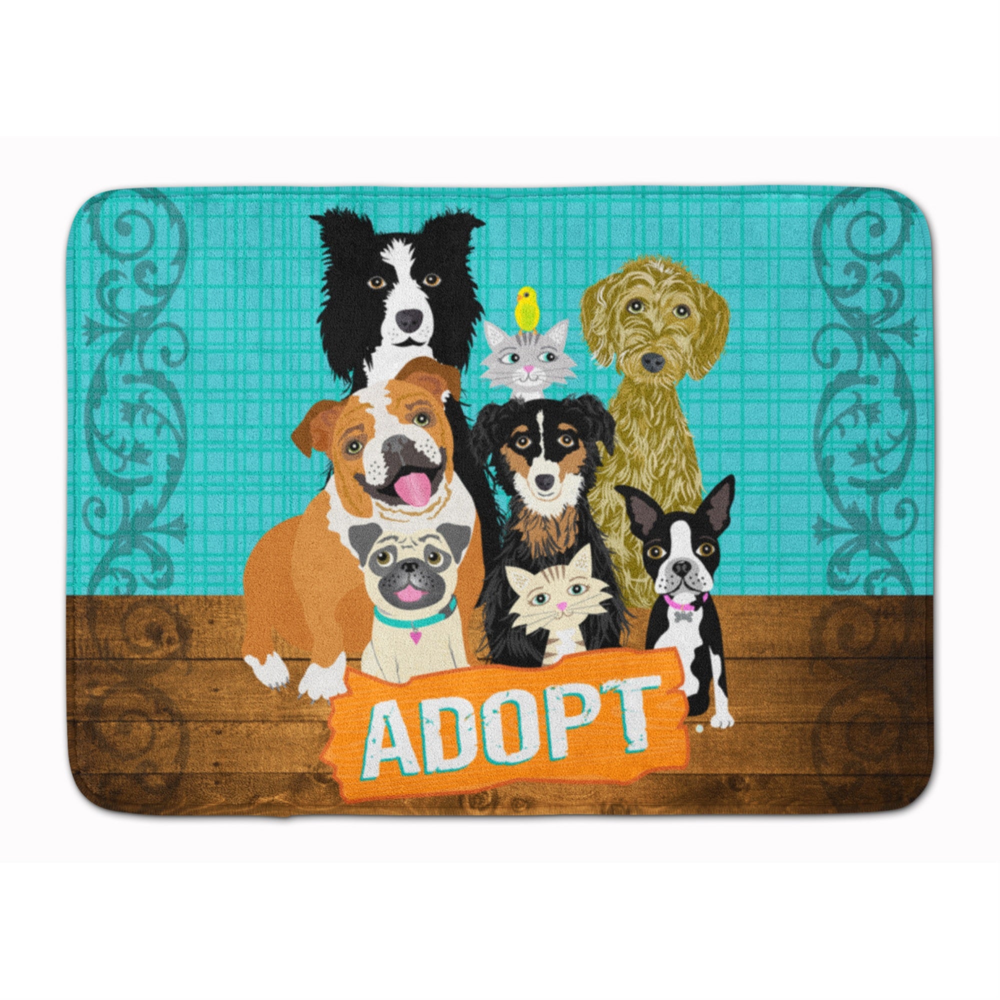 'Caroline'S Treasures Pets Adoption Floor Mat, 19'''' X 27'''', Multicolor''
