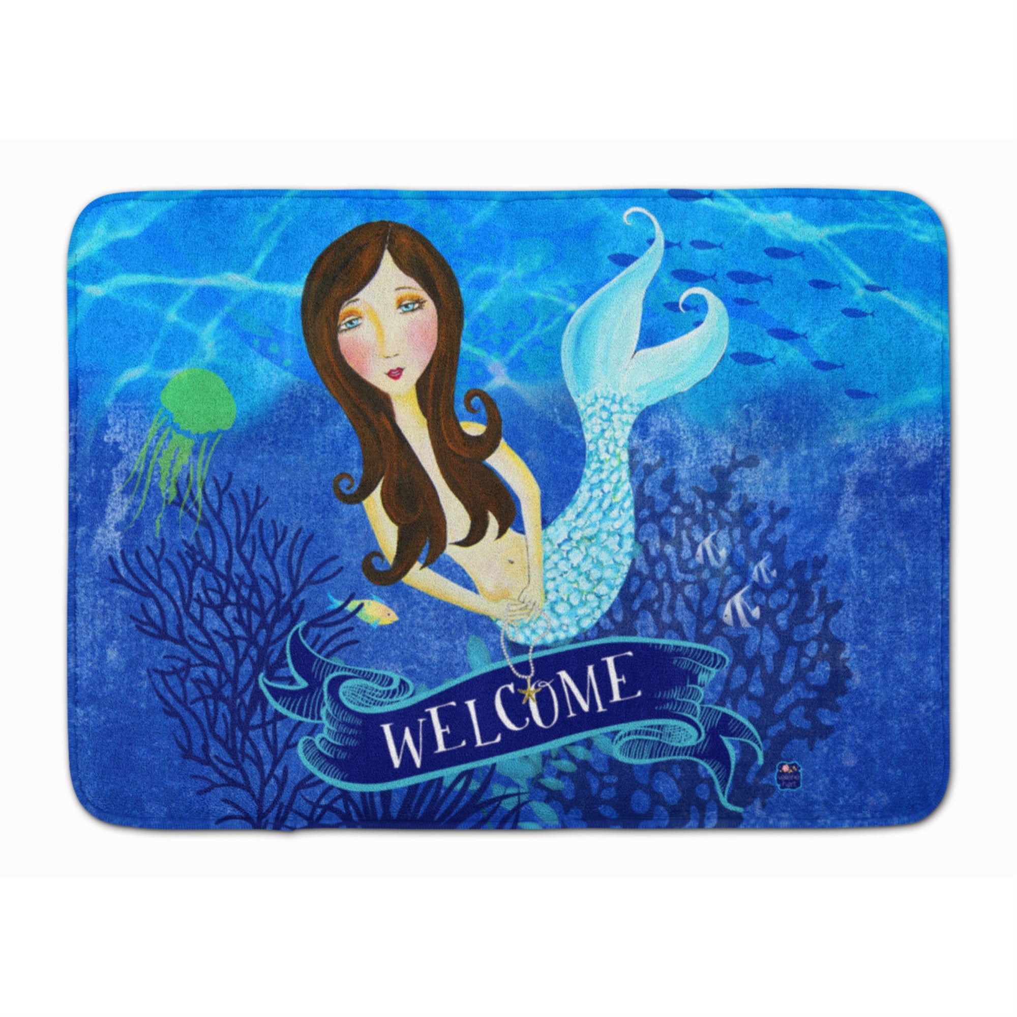 'Caroline'S Treasures Welcome Mermaid Floor Mat, 19'''' X 27'''', Multicolor''