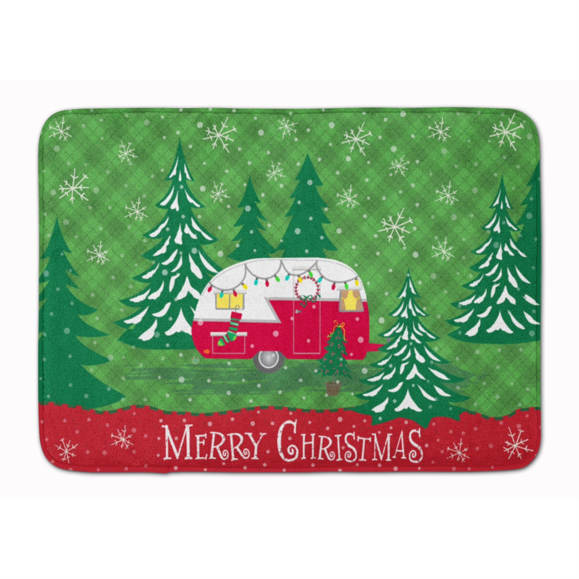 'Caroline'S Treasures Christmas Vintage Glamping Trailer Floor Mat, 19'''' X 27'''', Multicolor''