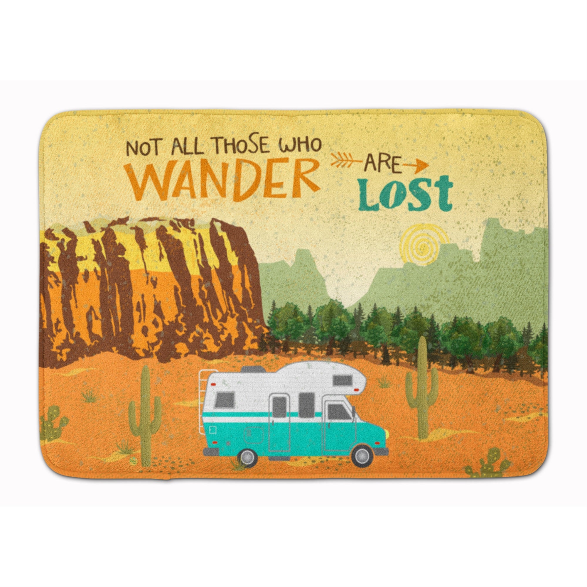 'Caroline'S Treasures Rv Camper Camping Wander Machine Washable Memory Foam Mat Doormats, Multicolor''