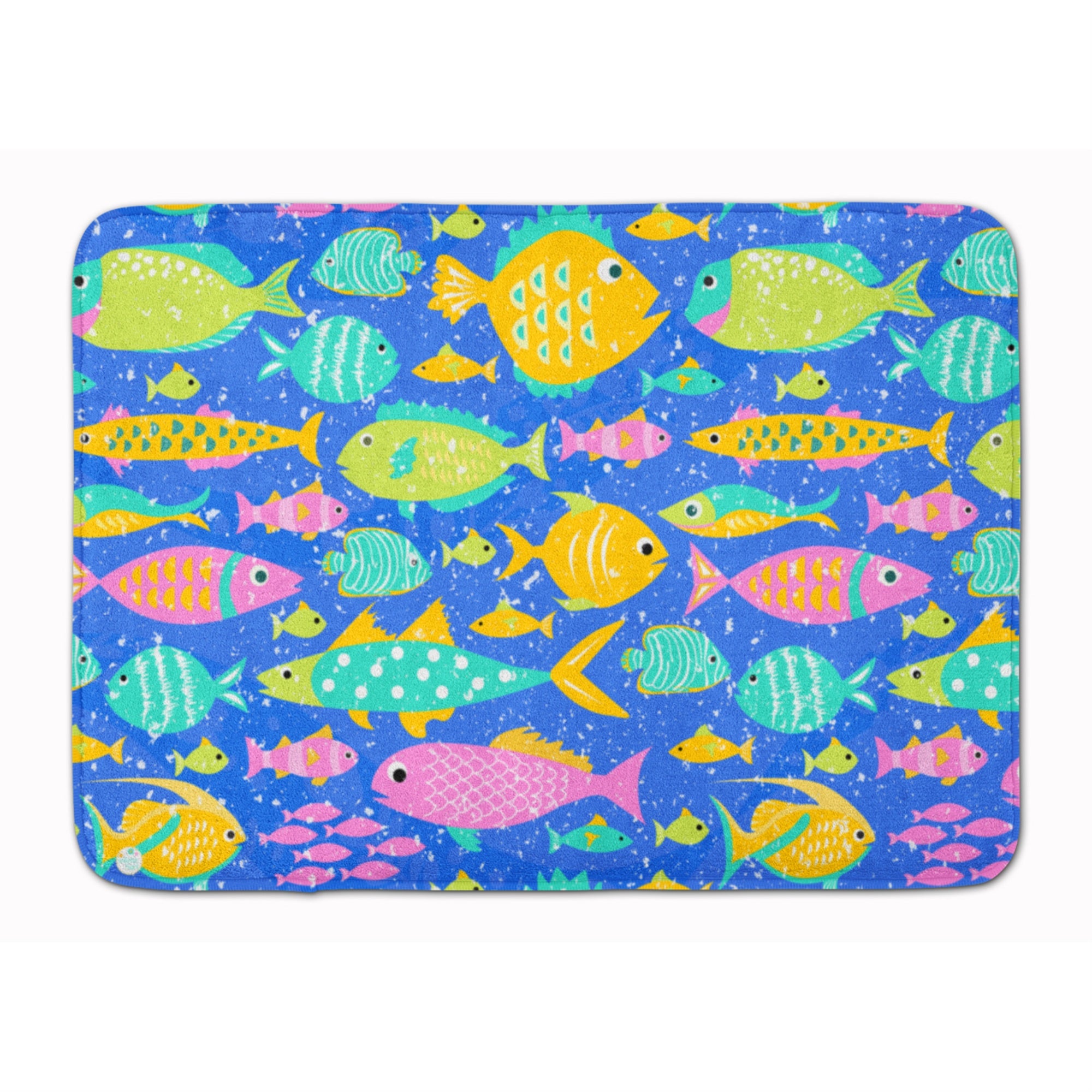 'Caroline'S Treasures Little Colorful Fishes Machine Washable Memory Foam Mat, Multicolor''