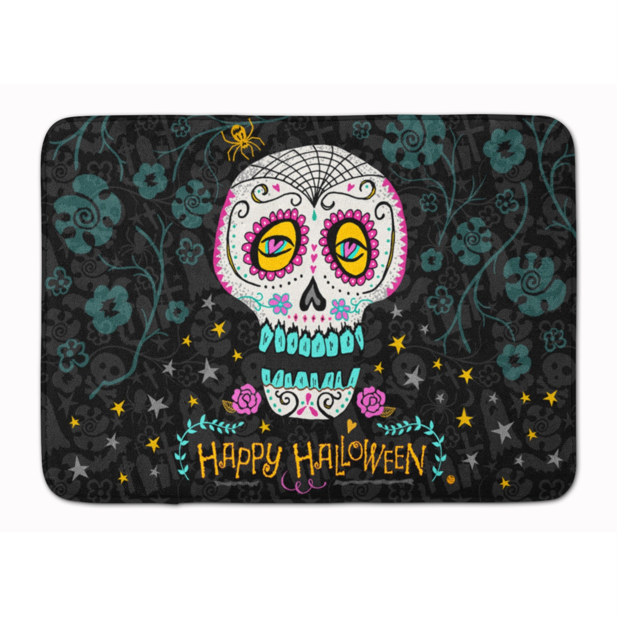 'Caroline'S Treasures Happy Halloween Day Of The Dead Machine Washable Memory Foam Mat, Multicolor''