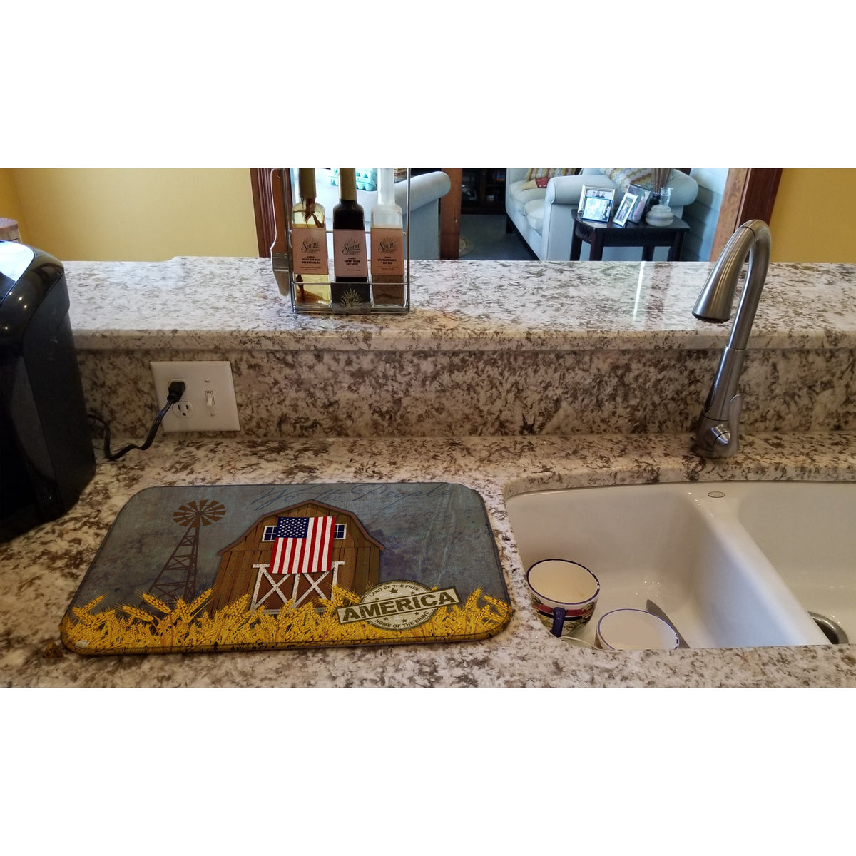 'Caroline'S Treasures Patriotic Barn Land Of America Dish-Drying-Mats, 14 X 21, Multicolor''