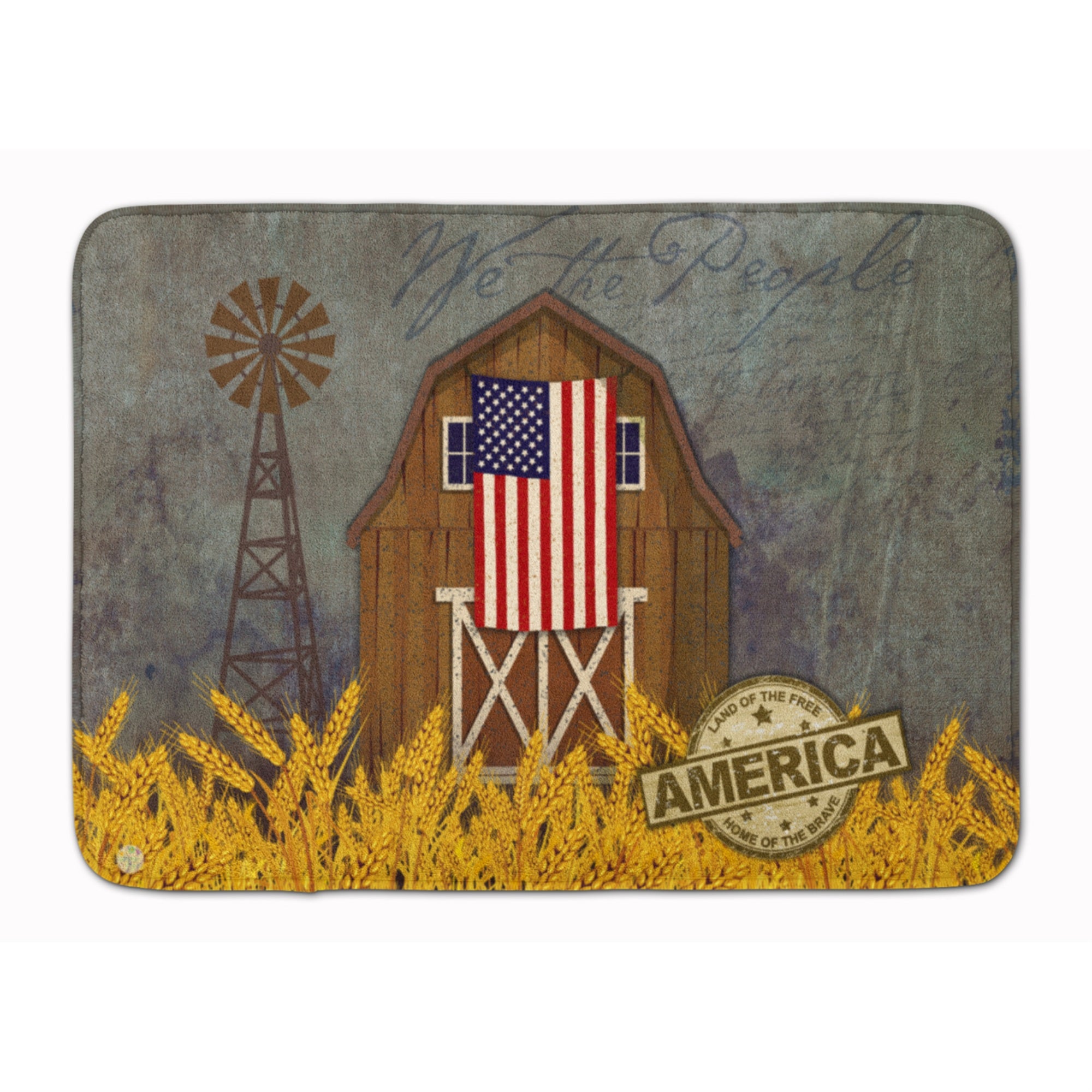 'Caroline'S Treasures Patriotic Barn Land Of America Machine Washable Memory Foam Mat, Multicolor''