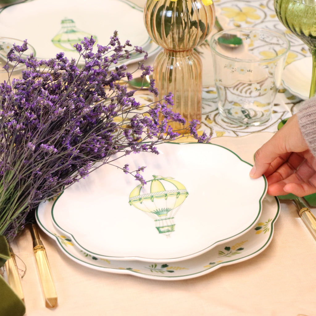 Valensole Lavender Scalloped Starter Plate - Case of 12 Plates (+3 Bonus Plates)