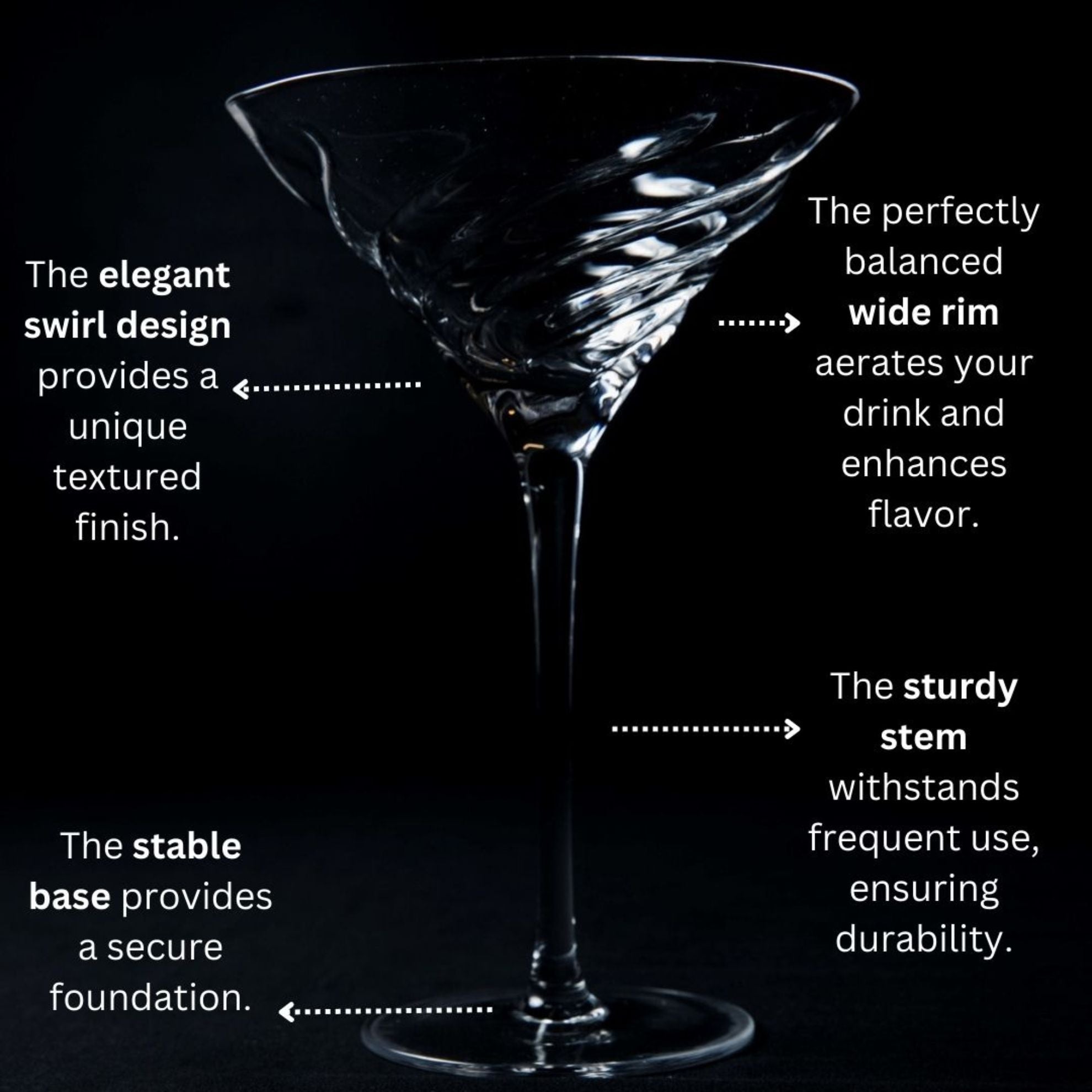 Vortex Crystal Martini Glasses – Set of 2 Luxury Stemware