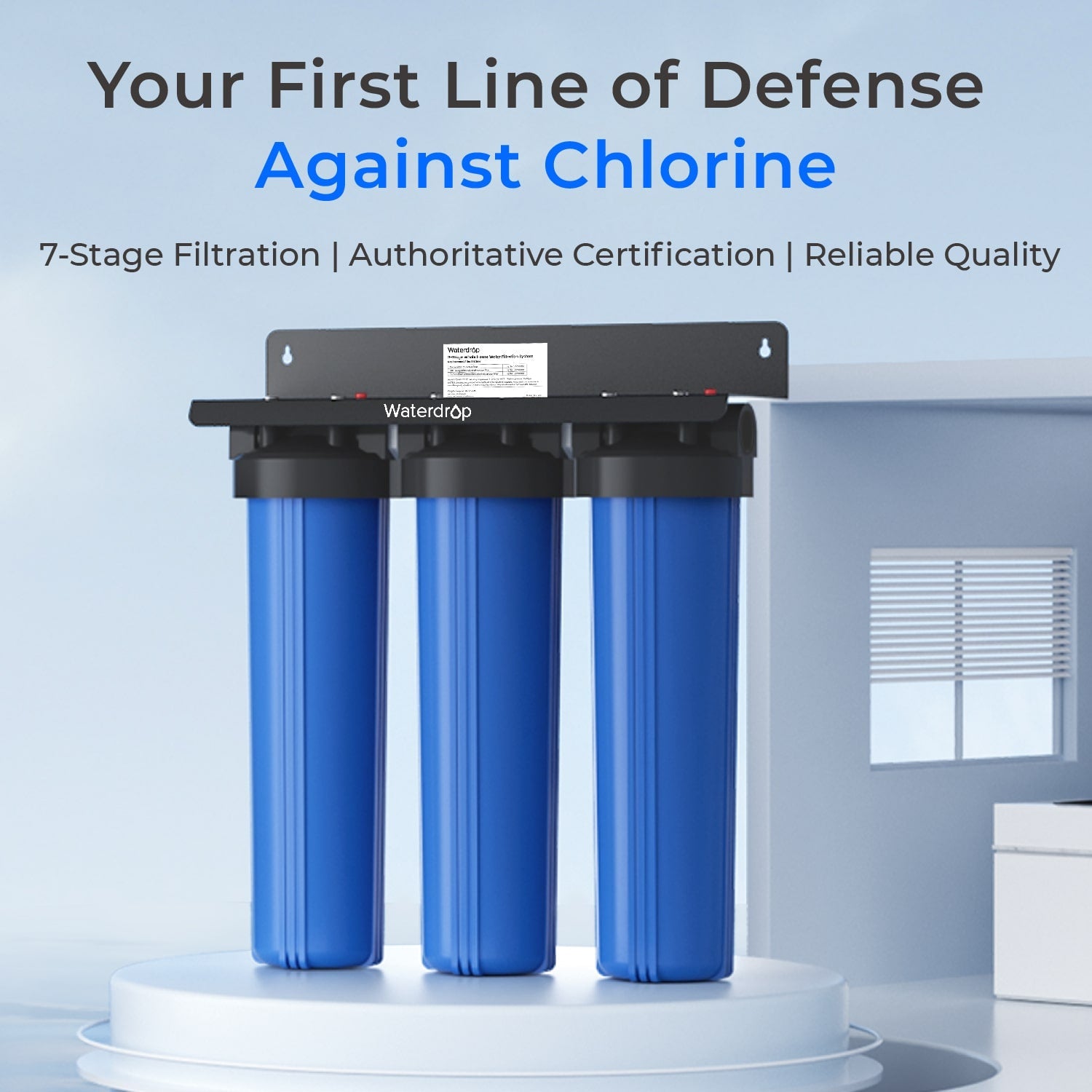 Waterdrop 3-Stage Whole House Water Filter System with Carbon Filter & Sediment Filter
