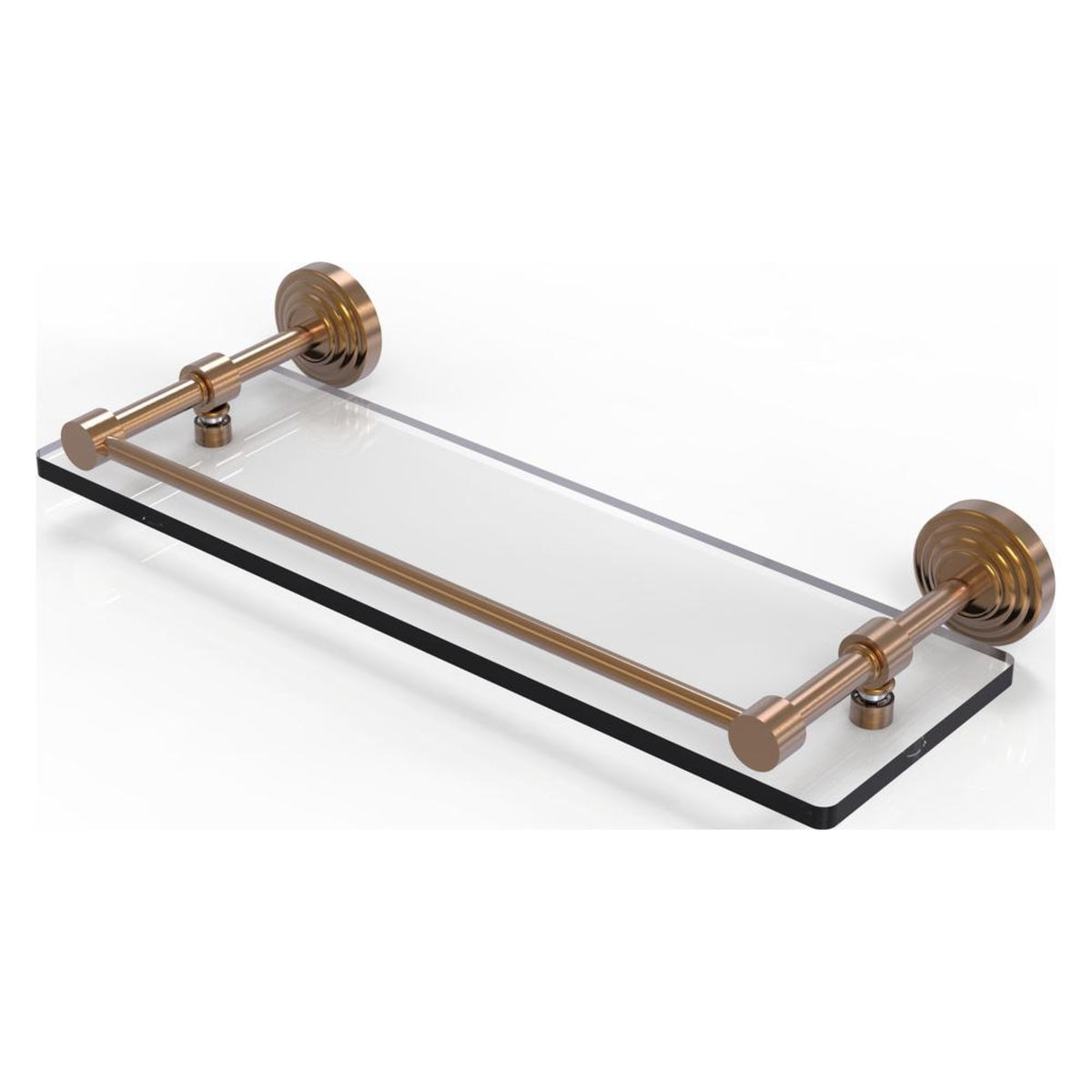 Wp-1/16-Gal-Bbr Waverly Place 16 Inch Tempered Glass Shelf With Gallery Rail, Brushed Bronze