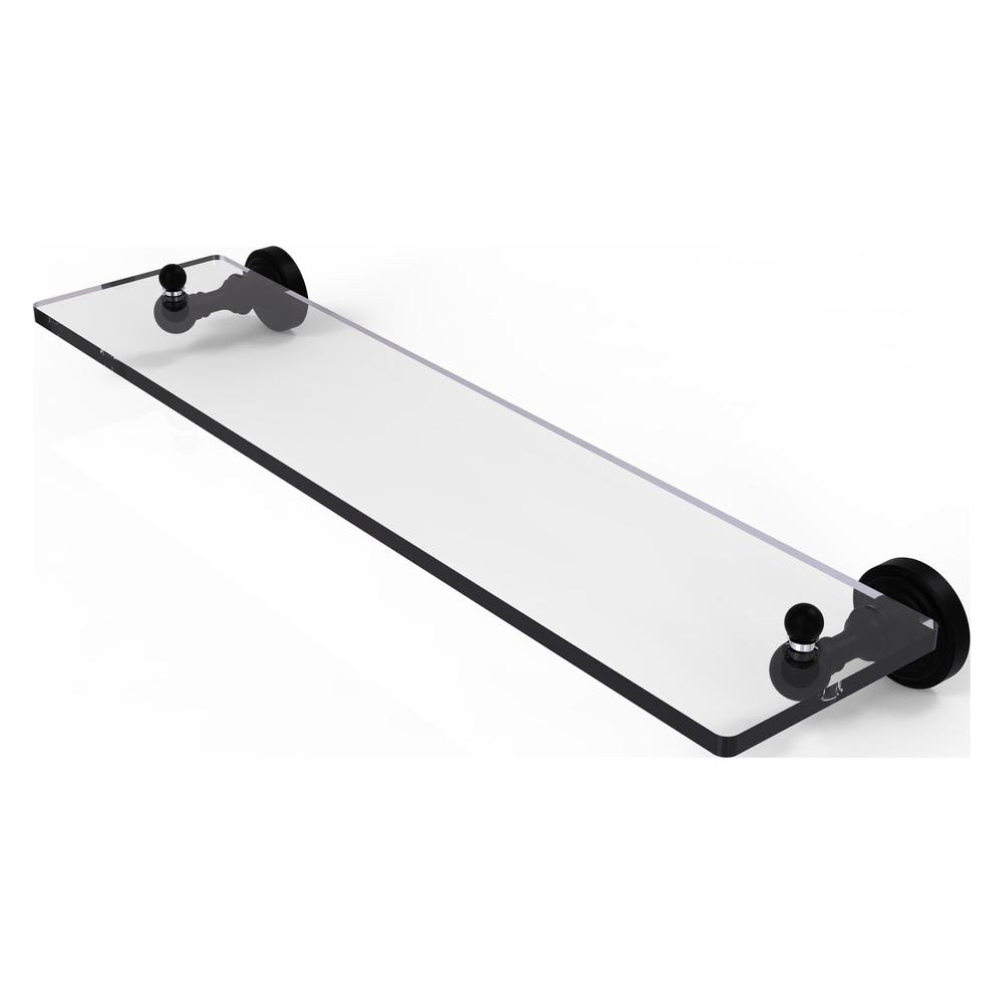Wp-1/22-Bkm Waverly Place Collection 22 Inch Glass Vanity Shelf With Beveled Edges, Matte Black