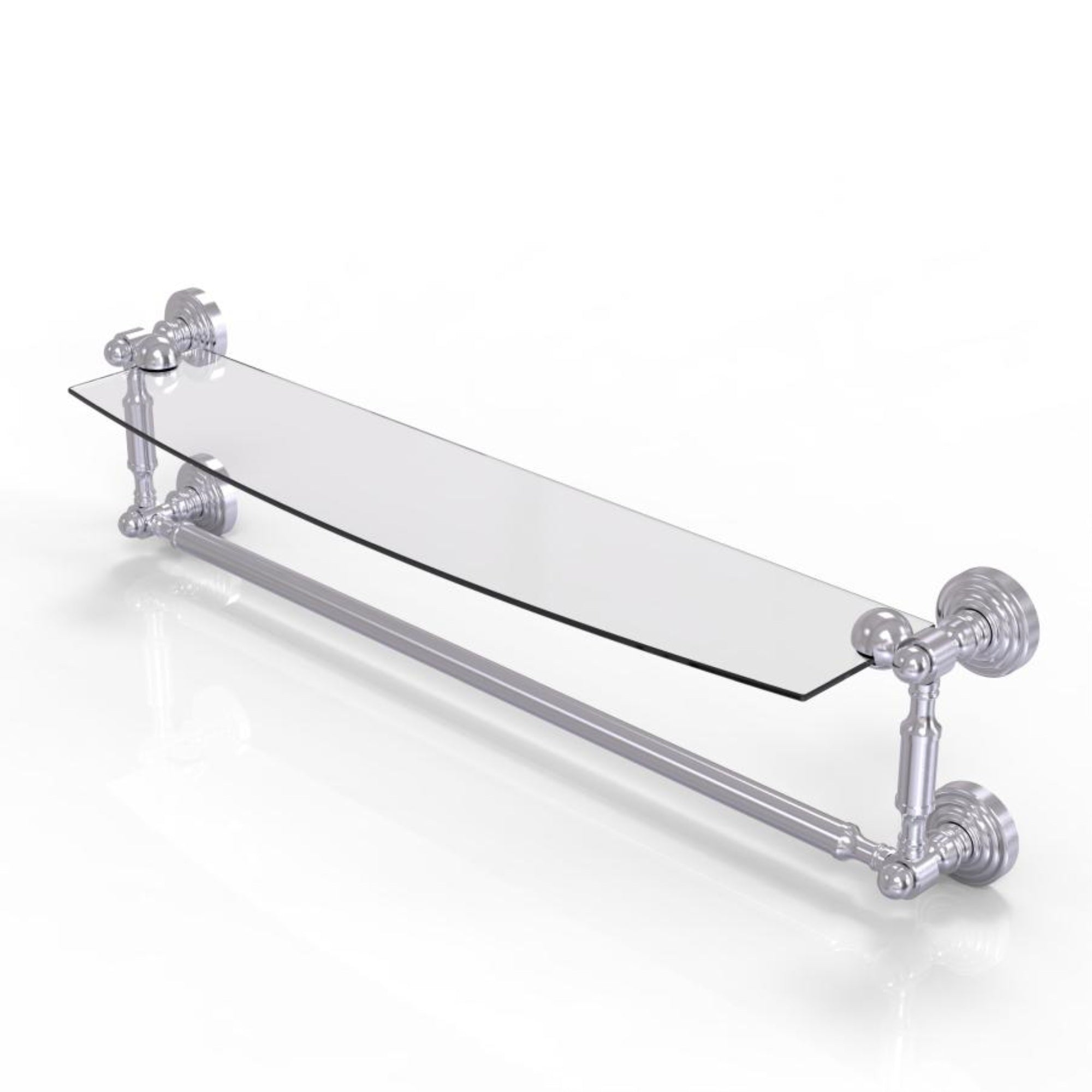 Waverly Place Collection 24 Inch  Glass Vanity Shelf  With Integrated Towel Bar - Wp-33Tb/24-Sch